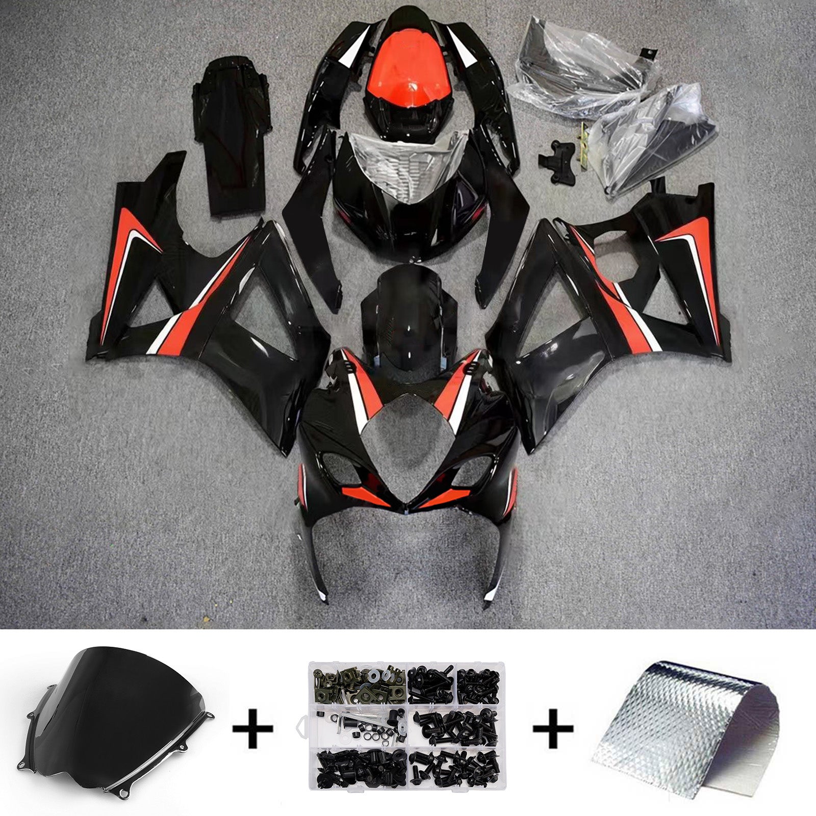 Amotopart 2007-2008 Suzuki GSXR1000 černá bílá červená sada kapotáže