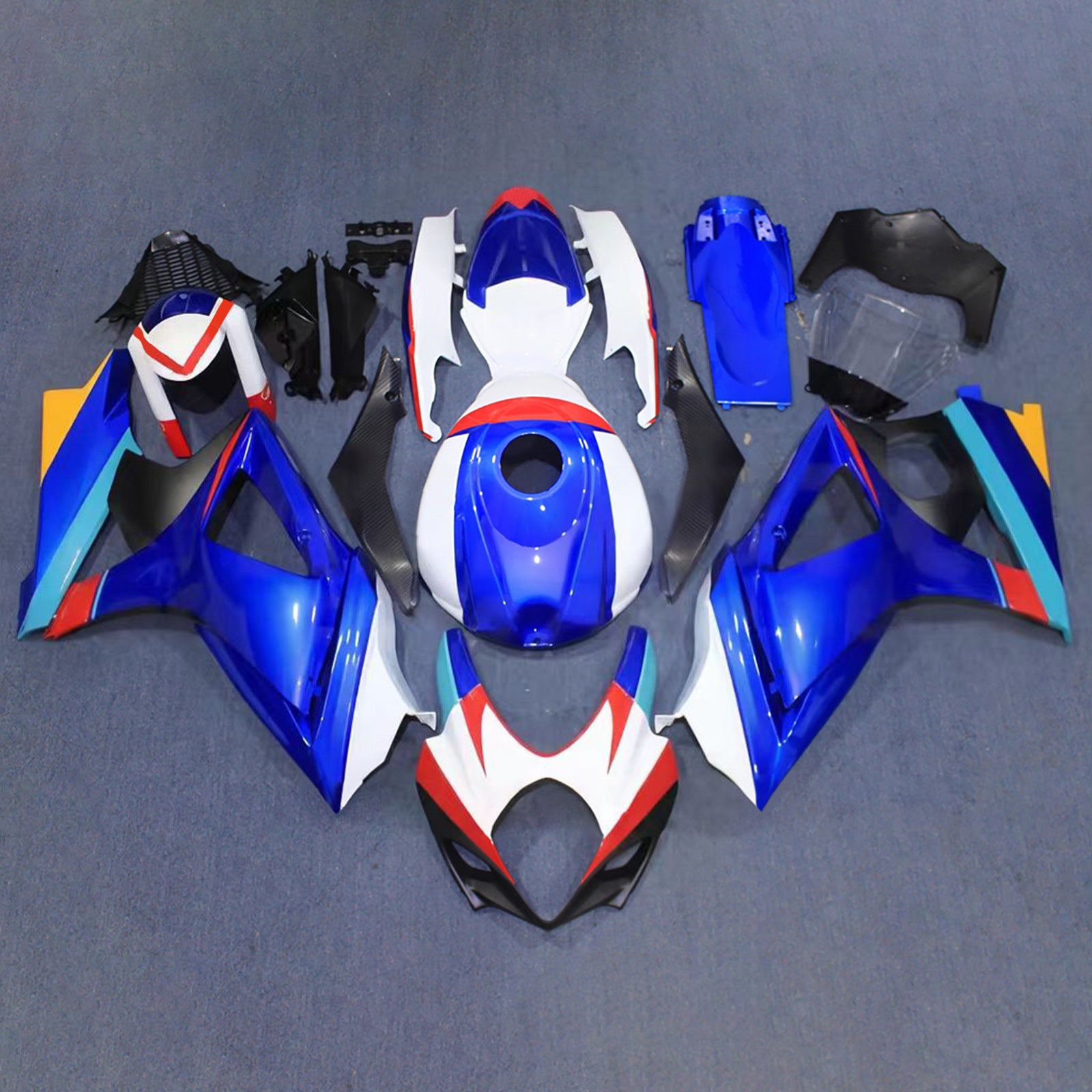 Amotopart 2007-2008 Suzuki GSXR1000 Blue White Red Fairing Kit