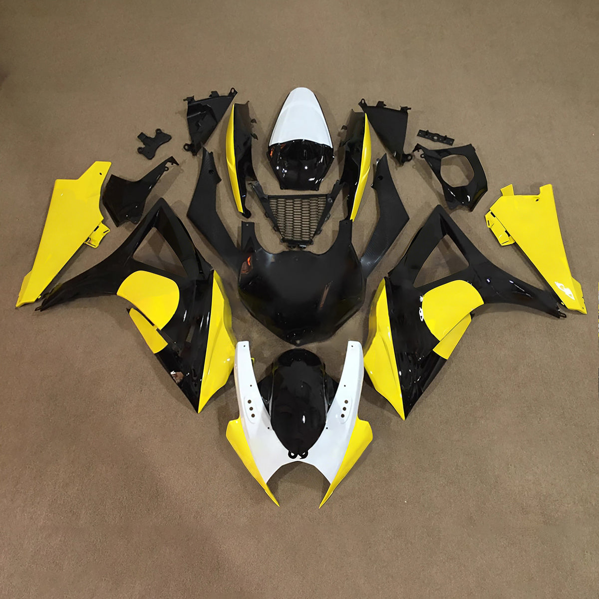 Amotopart 2007-2008 Suzuki GSX-R1000 K7 Czarny&YŻółty zestaw owiewek