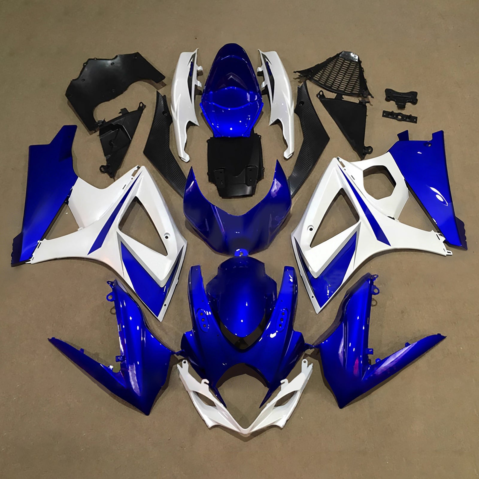 Amotopart 2007-2008 Suzuki GSXR1000 Blue White Fairing Kit