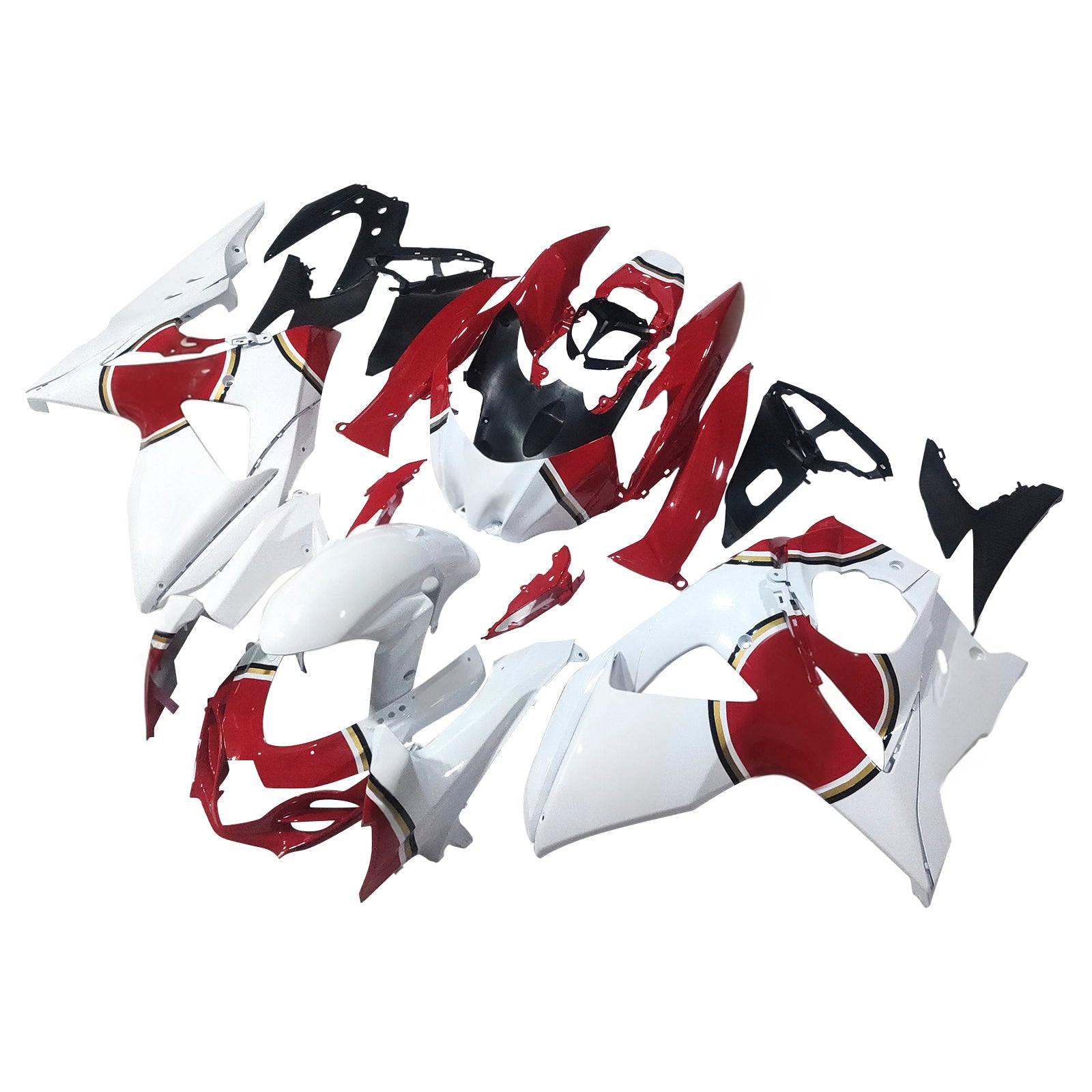 Amotopart 2009-2016 Suzuki GSXR1000 Glossy White Red Fairing Kit