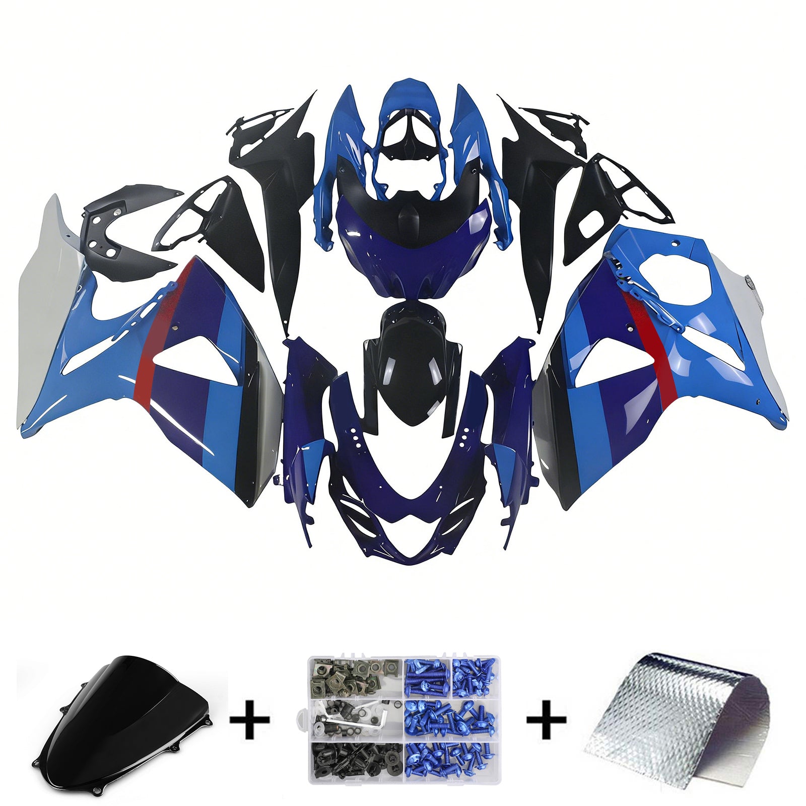 Amotopart 2009-2016 Suzuki GSXR1000 Fairing Blue&Red Kit