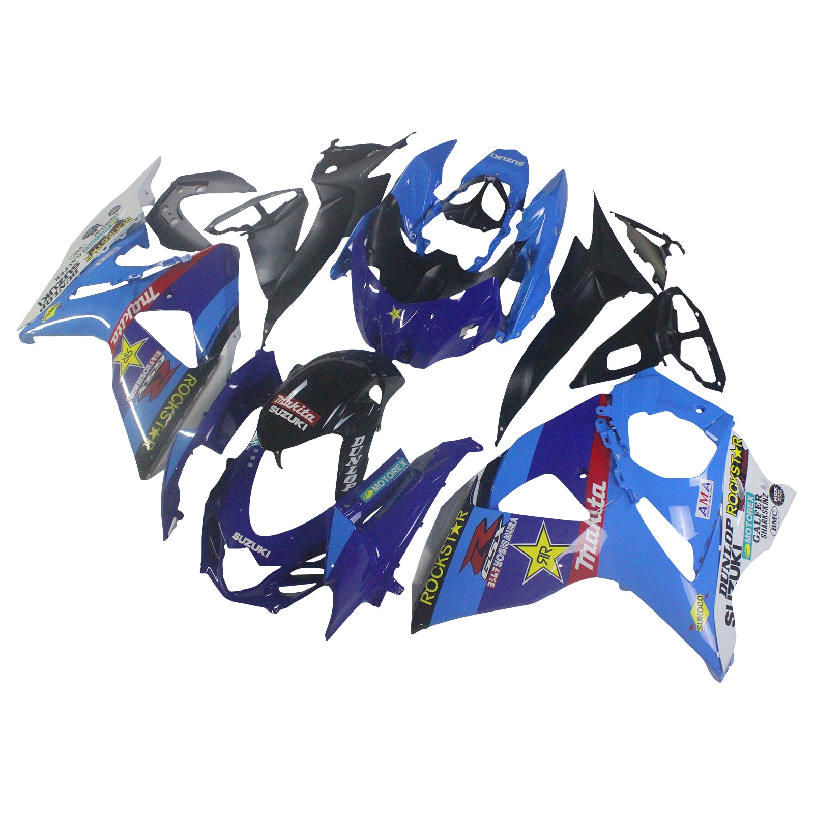 Amotopart 2009-2016 Suzuki GSXR1000 Fairing Multi Blue&Red Kit