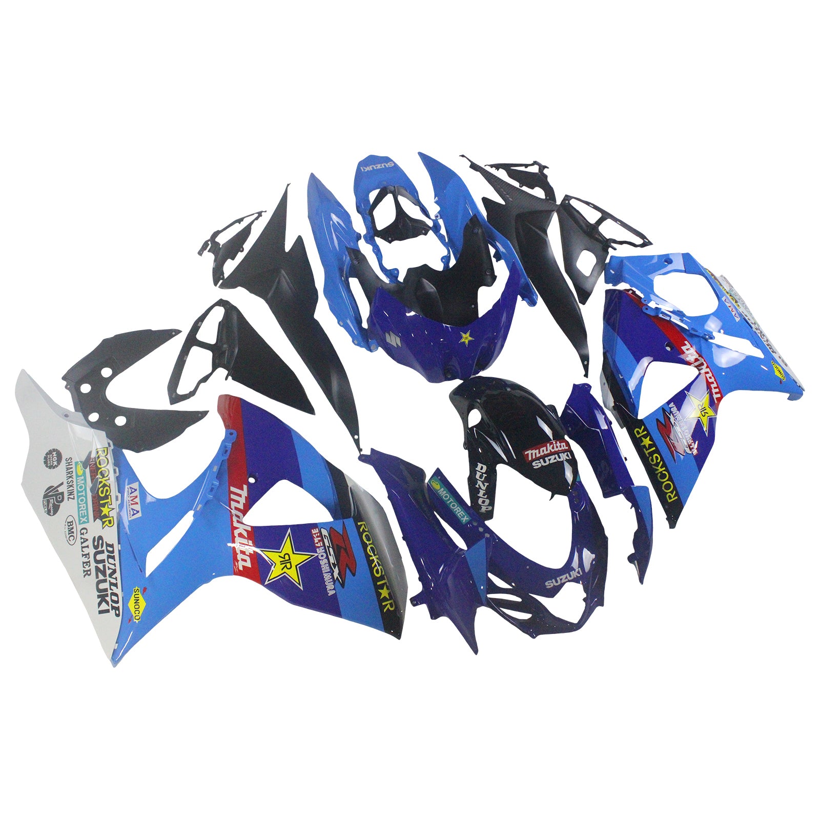 Amotopart 2009-2016 Suzuki GSXR1000 Kit de carenado multicolor azul y rojo