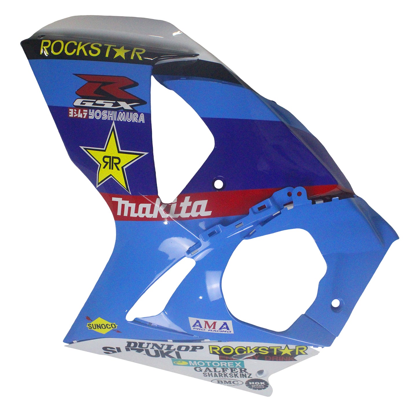 Amotopart 2009-2016 Suzuki GSXR1000 Kit de carénage Multi Bleu et Rouge