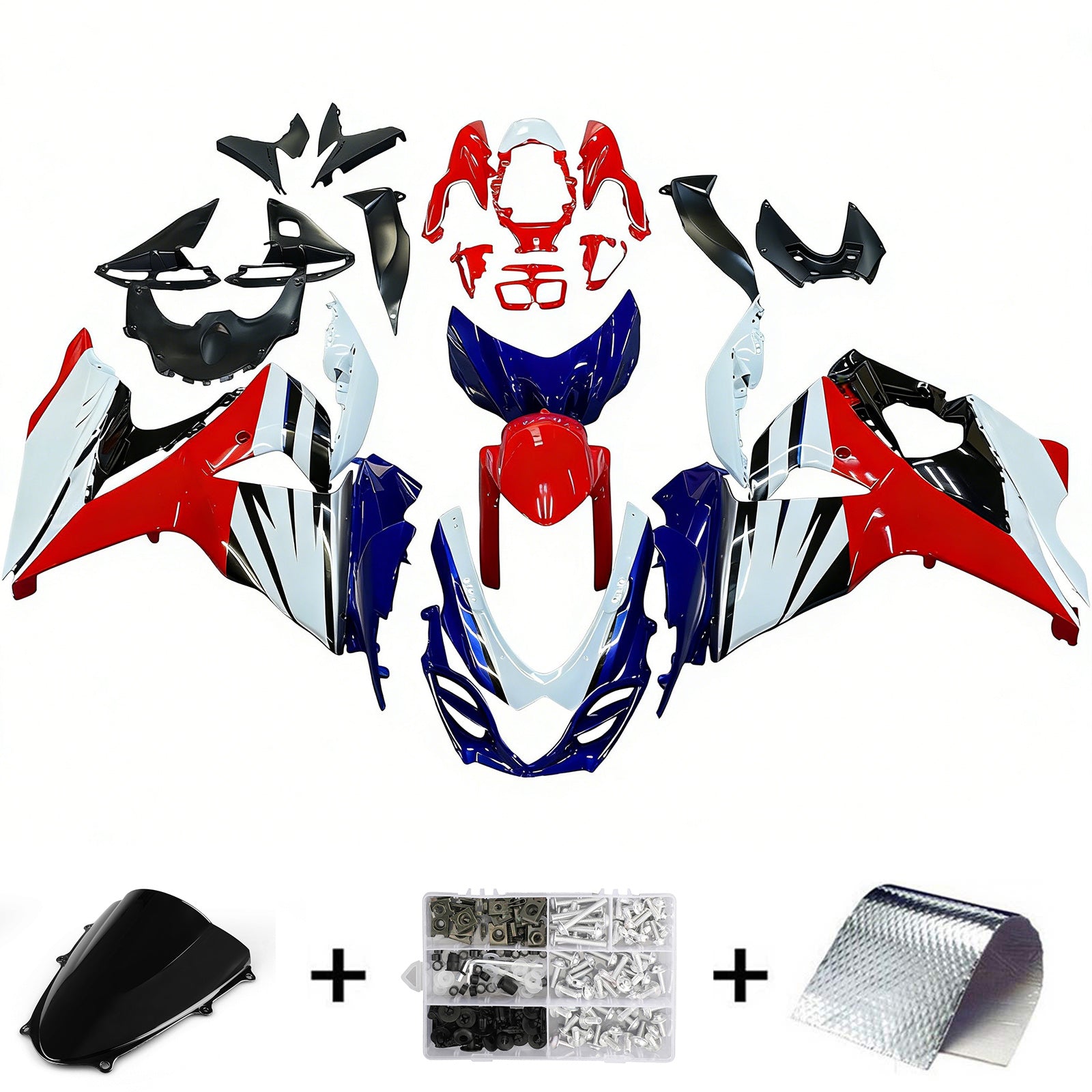 Amotopart 2009-2016 Suzuki GSXR1000 White Red Fairing Kit