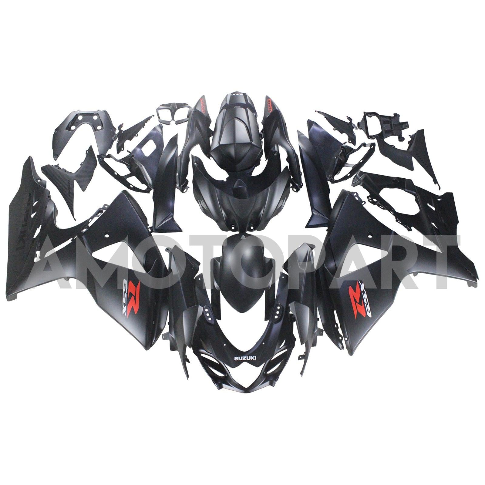Amotopart 2007-2008 Suzuki GSXR1000 Fairing Matte Black&Red Letter Kit
