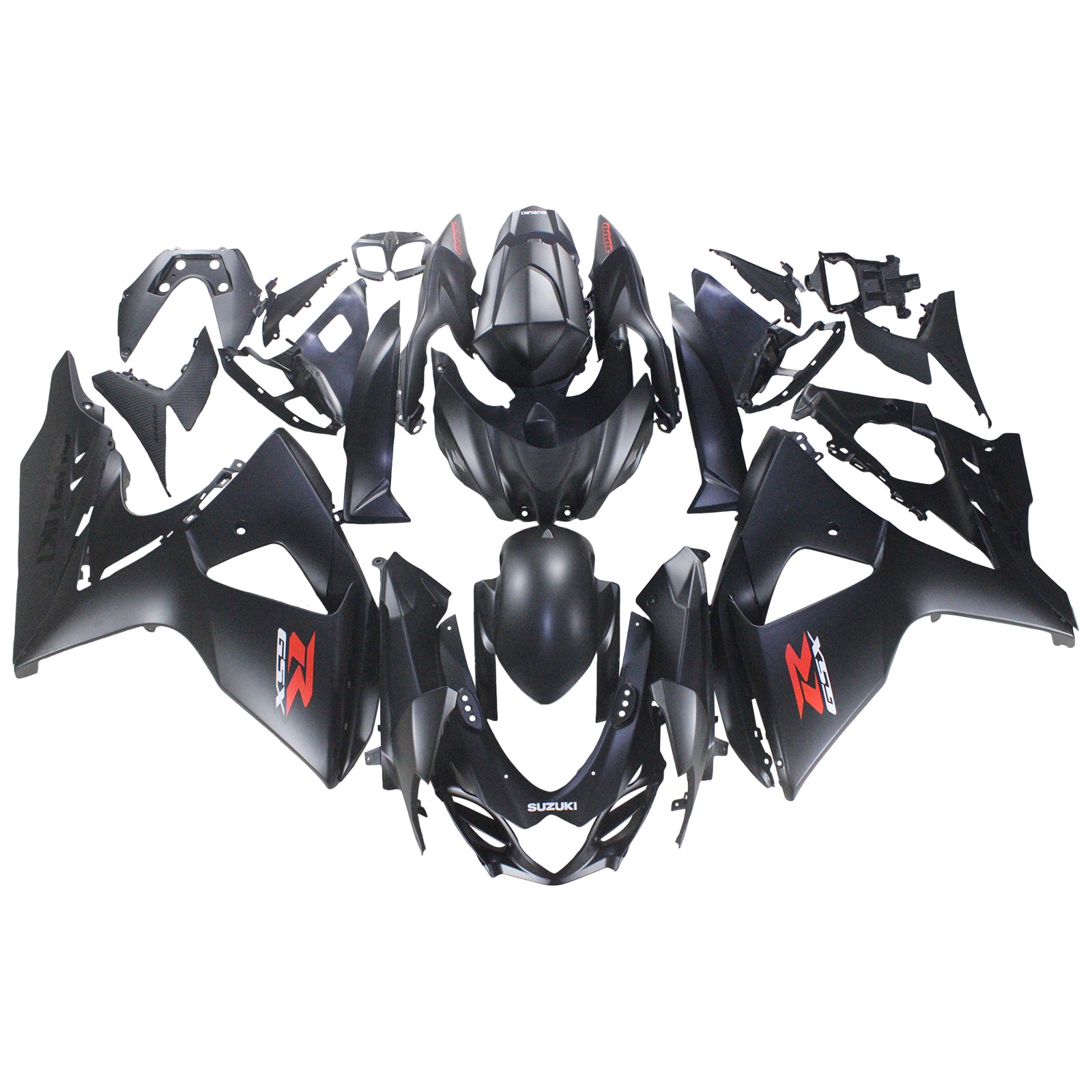 Amotopart 2009-2016 Suzuki GSXR1000 Fairing Matte Black&Red Letter Kit