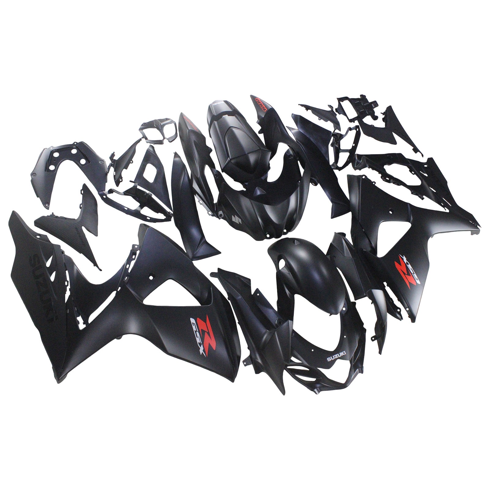 Amotopart 2009-2016 Suzuki GSXR1000 Fairing Matte Black&Red Letter Kit