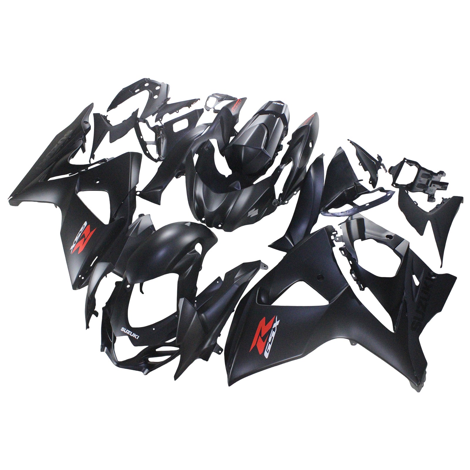 Amotopart 2009-2016 Suzuki GSXR1000 Fairing Matte Black&Red Letter Kit