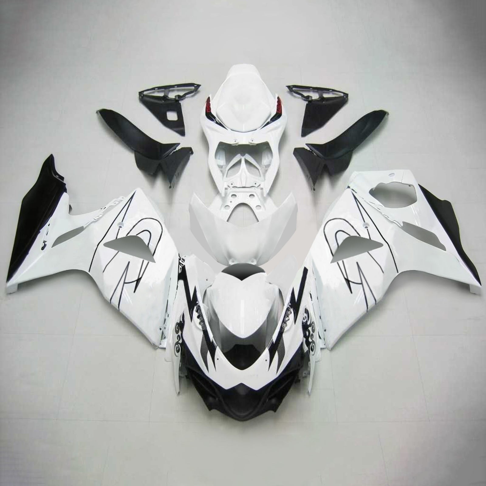 Amotopart 2009-2016 Suzuki GSXR1000 Fairing White Kit