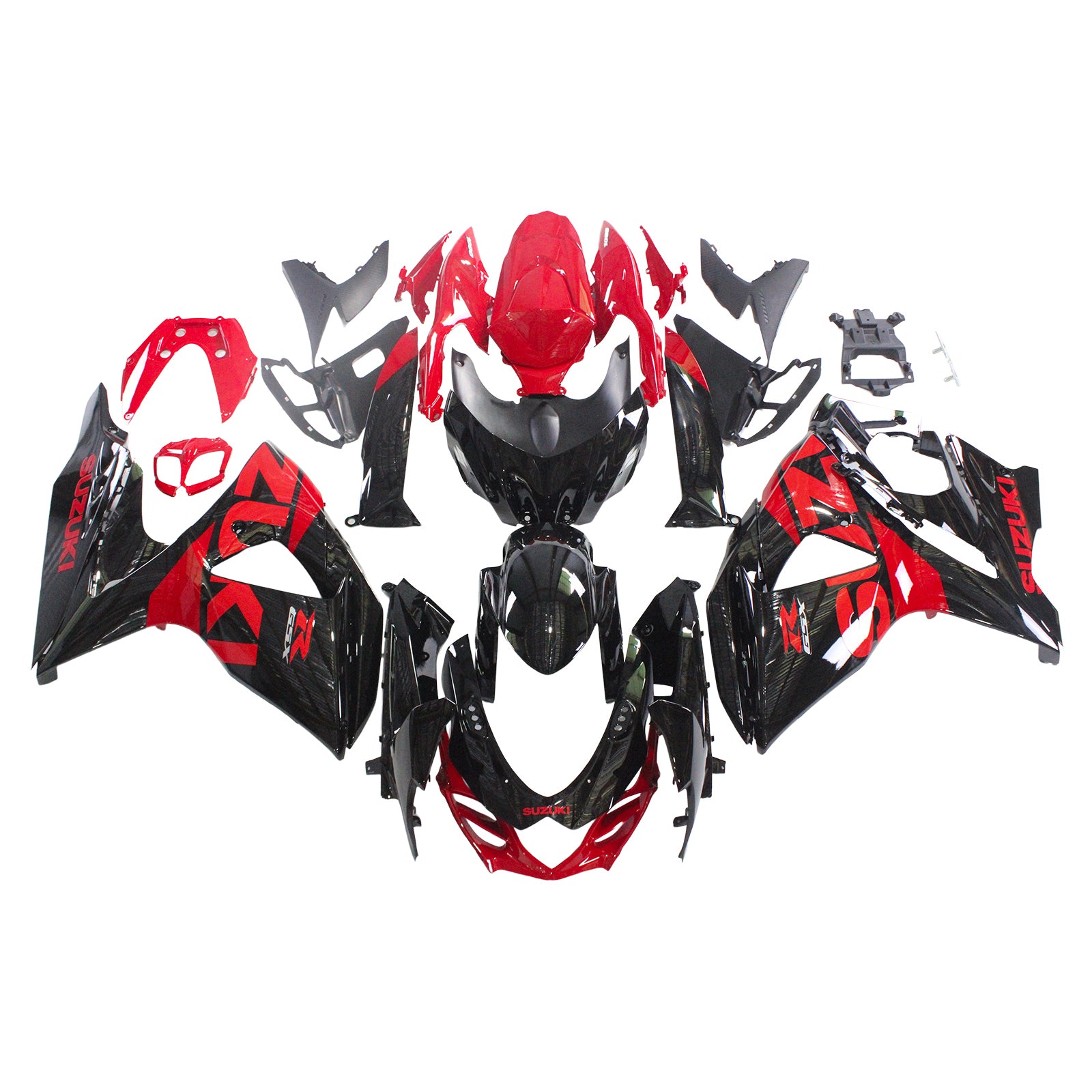 Amotopart 2009-2016 Suzuki GSXR1000 Fairing Black&Red Kit