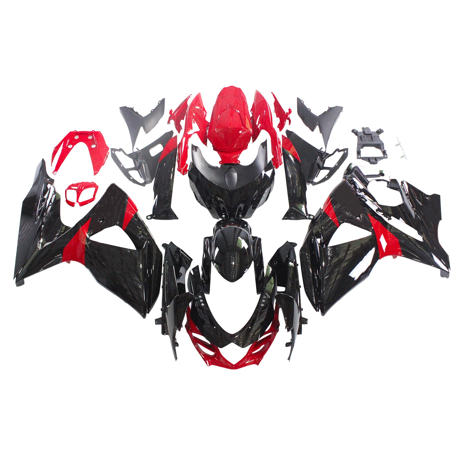 Amotopart 2009-2016 Suzuki GSXR1000 Fairing Black&Red Kit