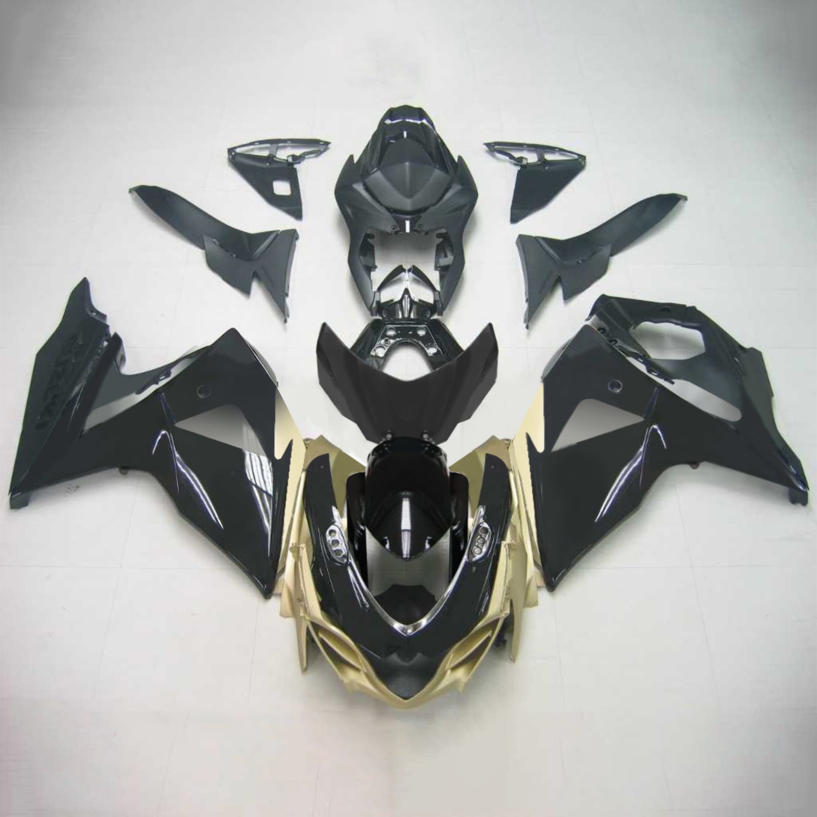 Amotopart 2009-2016 Suzuki GSXR1000 Fairing Gold&Black Kit