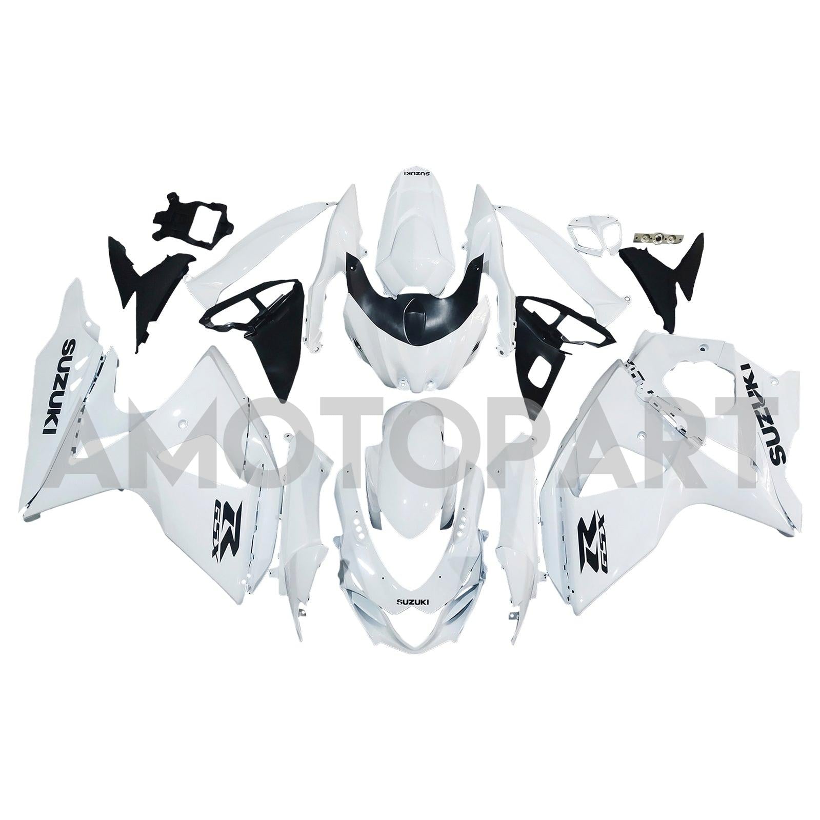 Amotopart 2009-2016 Suzuki GSXR1000 Fairing White&Black Letter Kit