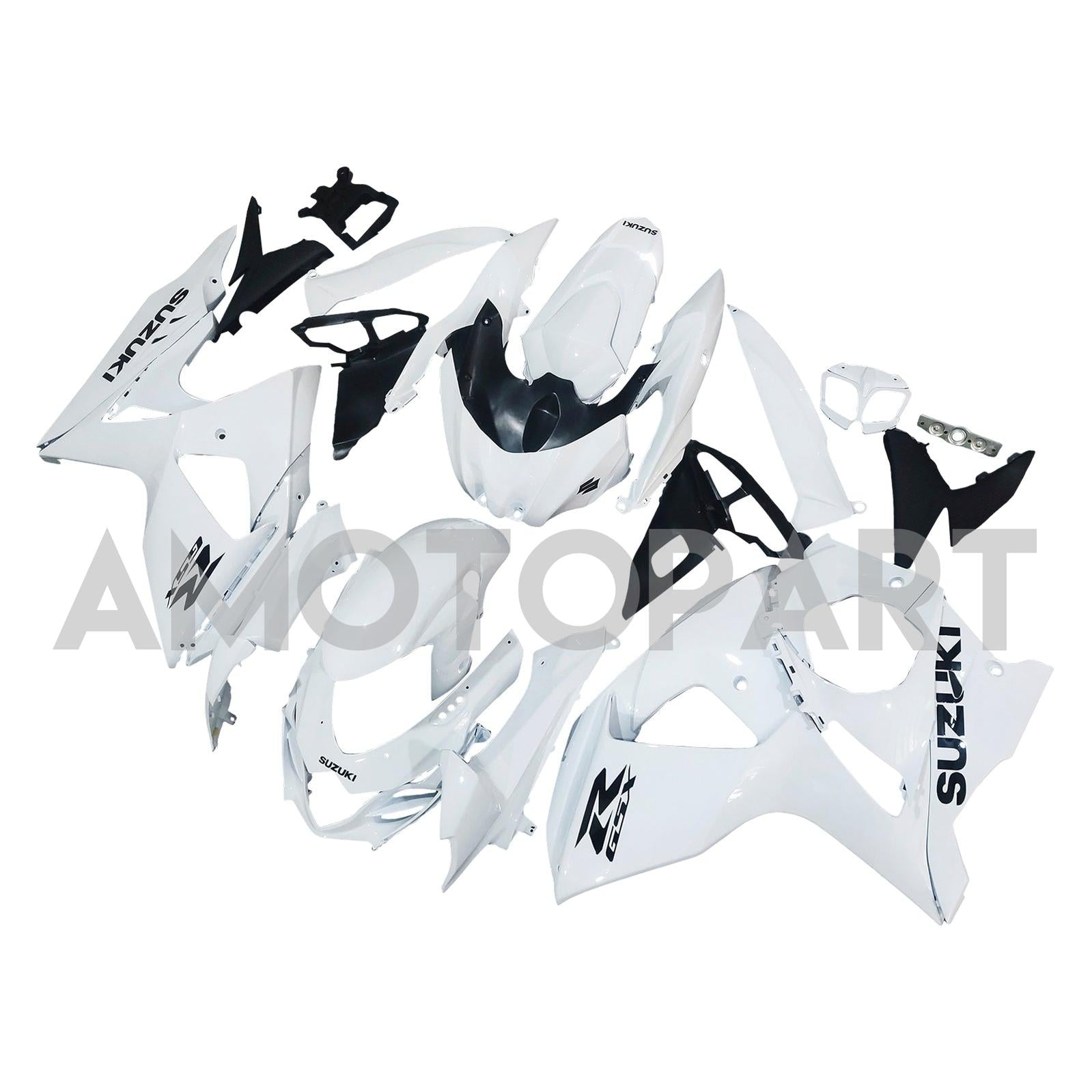 Amotopart Kit lettera carenatura bianca e nera per Suzuki GSXR1000 2009-2016