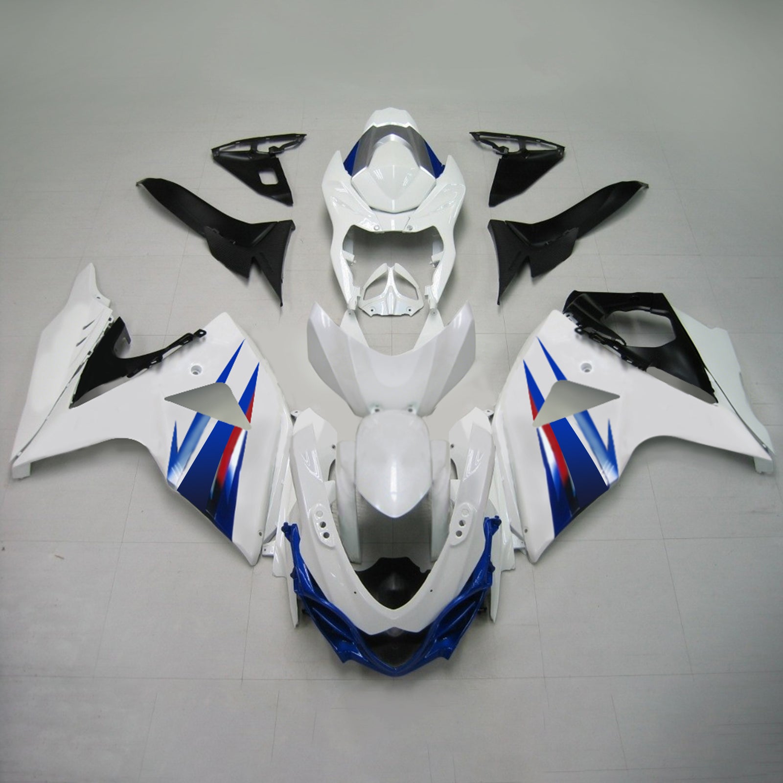 Cupolino Amotopart bianco per Suzuki GSXR1000 2009-2016&BKit blu
