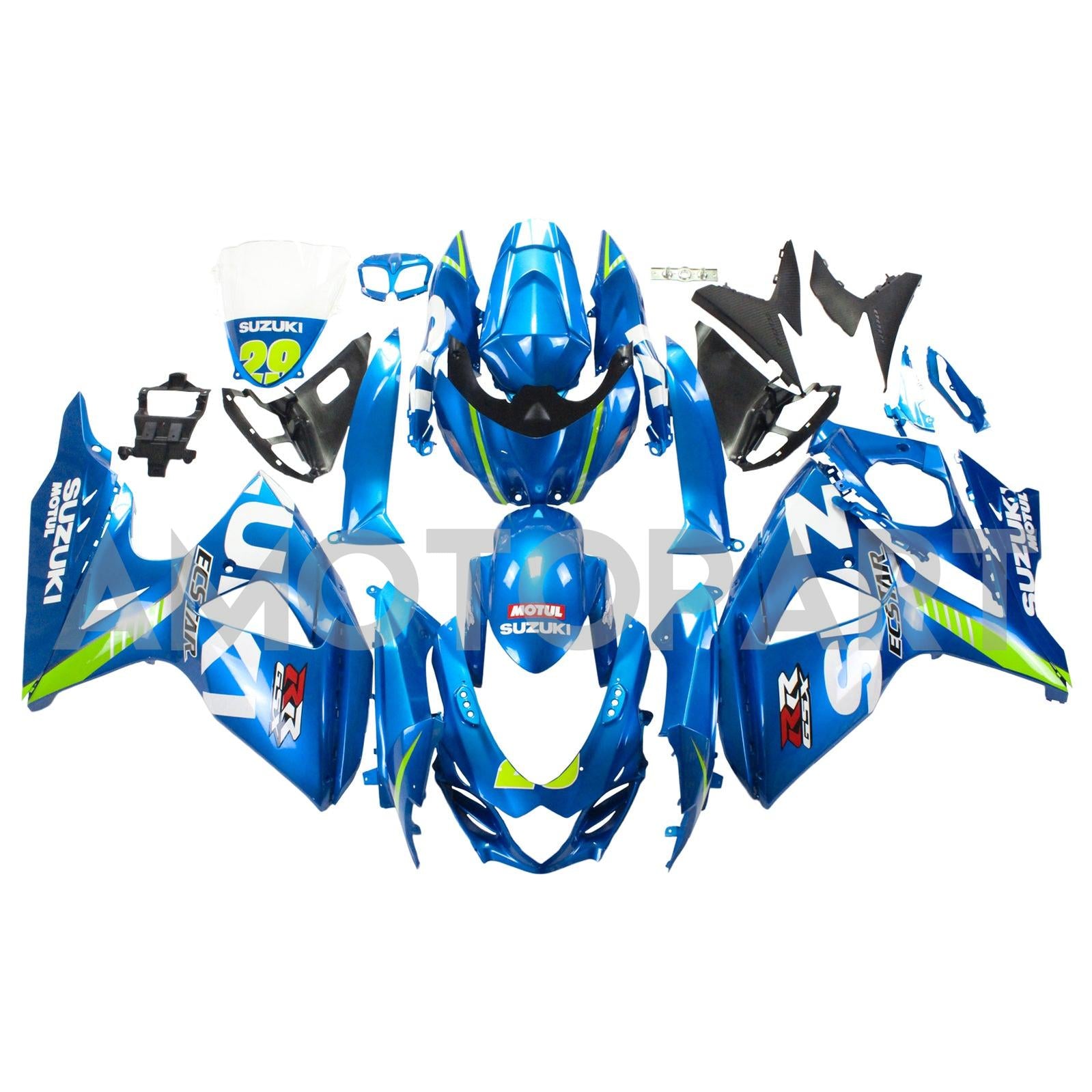 Amotopart 2009-2016 Suzuki GSXR1000 Fairing Blue 29 Kit