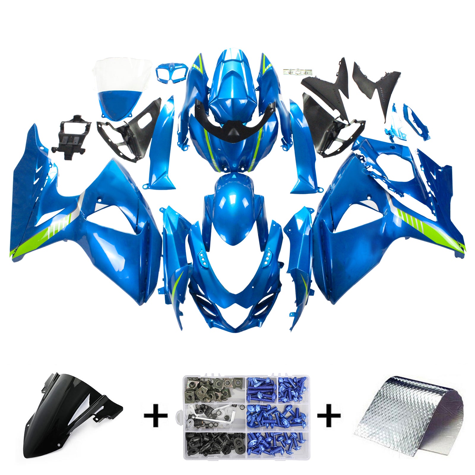Amotopart 2009-2016 Suzuki GSXR1000 Fairing Blue 29 Kit