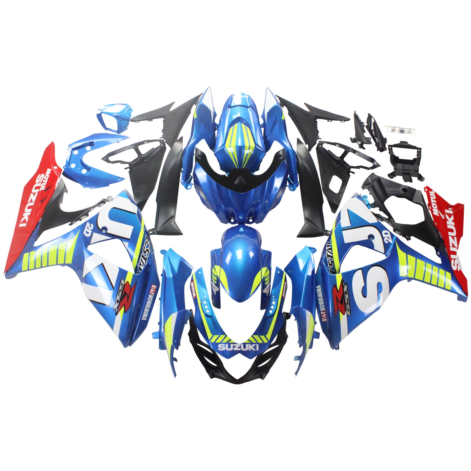 Amotopart 2009-2016 Suzuki GSXR1000 Fairing Blue Cartoon Kit