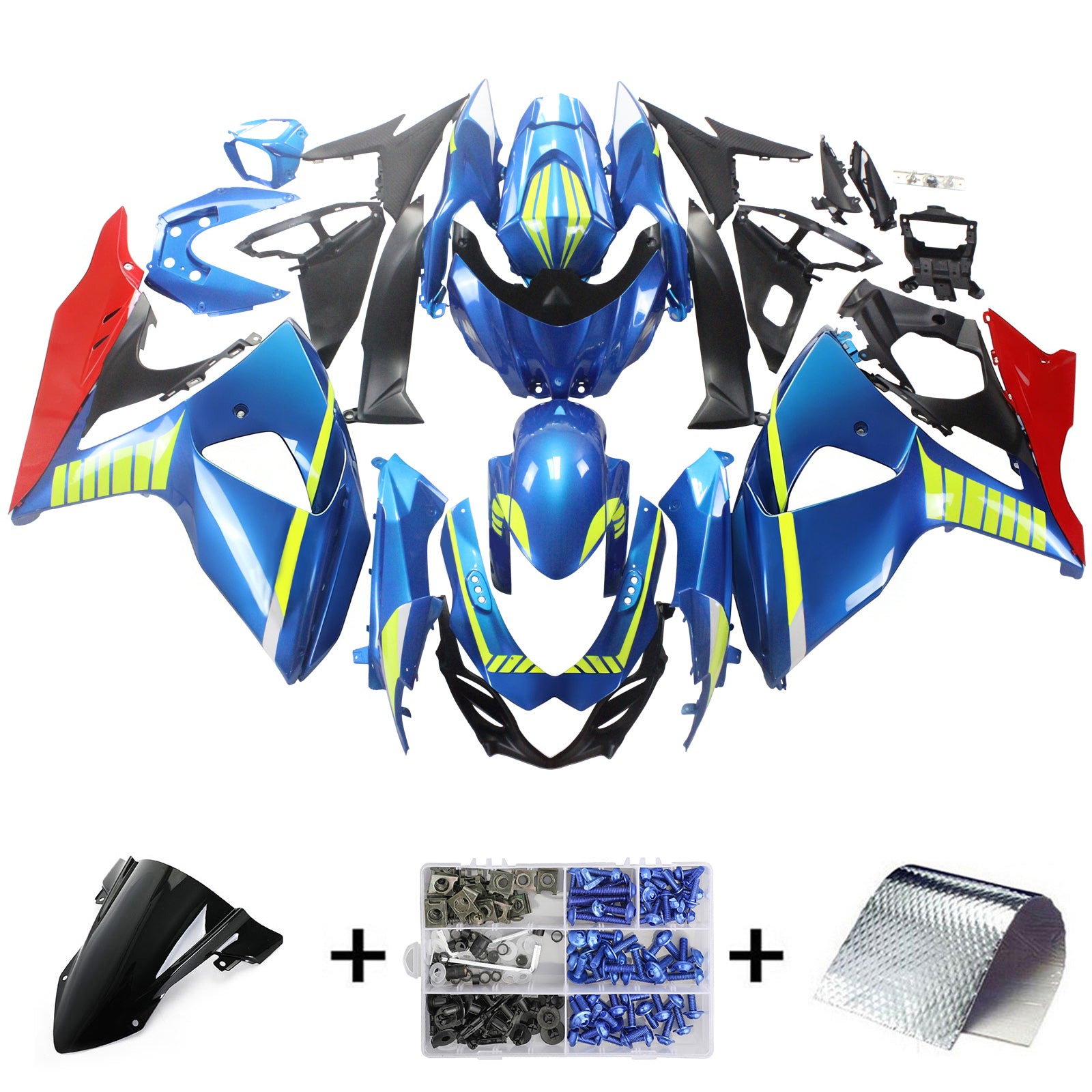 Amotopart 2009-2016 Suzuki GSXR1000 Blue Cartoon Fairing Kit