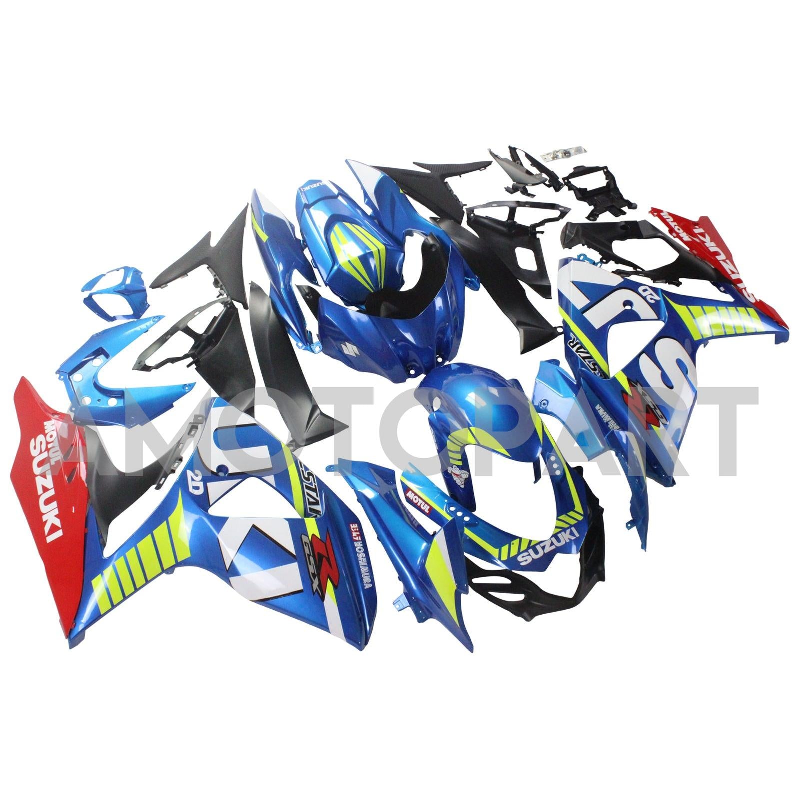 Amotopart 2009-2016 Suzuki GSXR1000 Fairing Blue Cartoon Kit