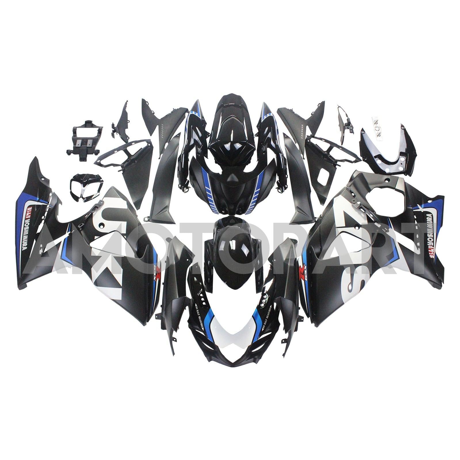 Amotopart 2009-2016 Suzuki GSXR1000 Fairing Matte Black&White Kit