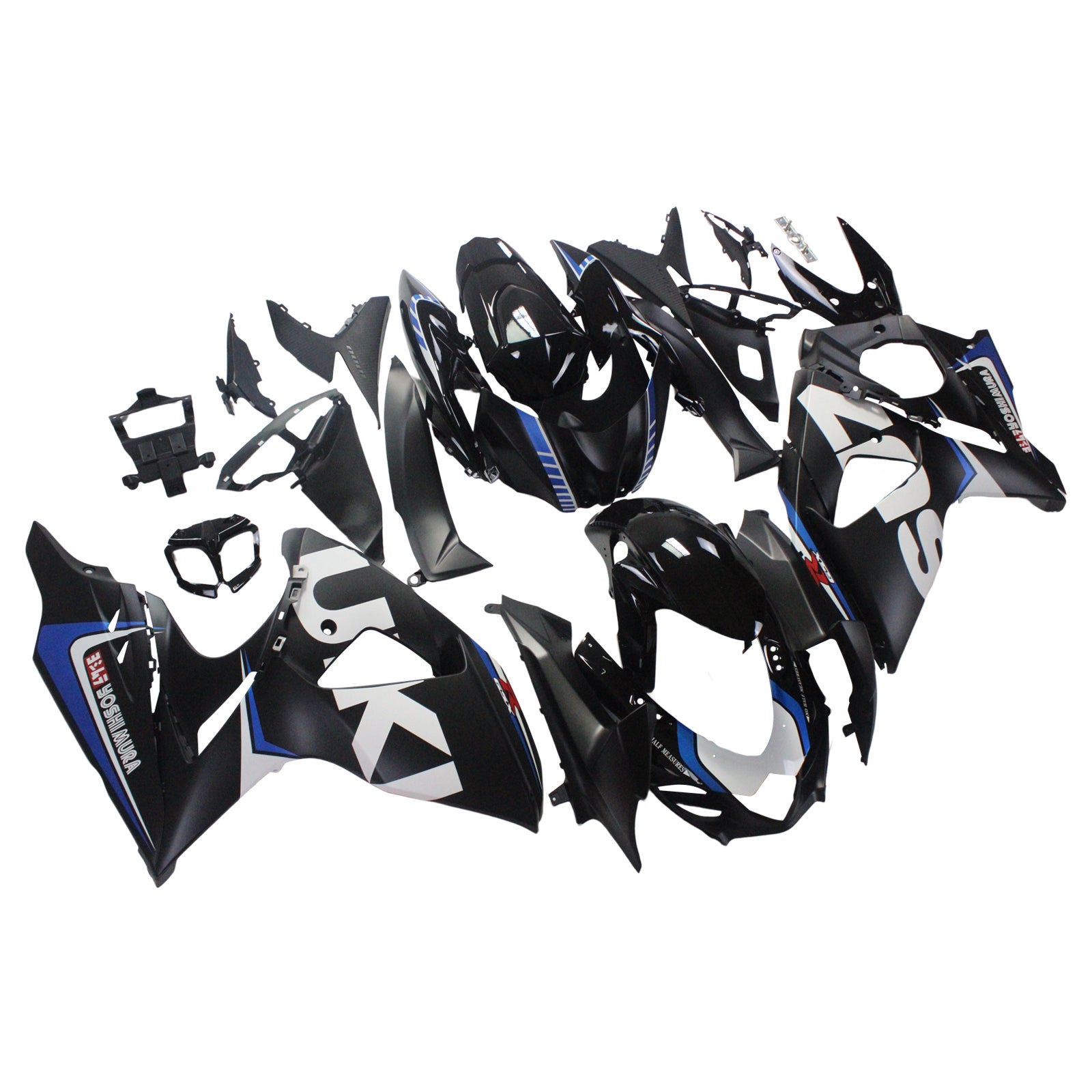 Amotopart 2009-2016 Suzuki GSXR1000 Fairing Matte Black&White Kit