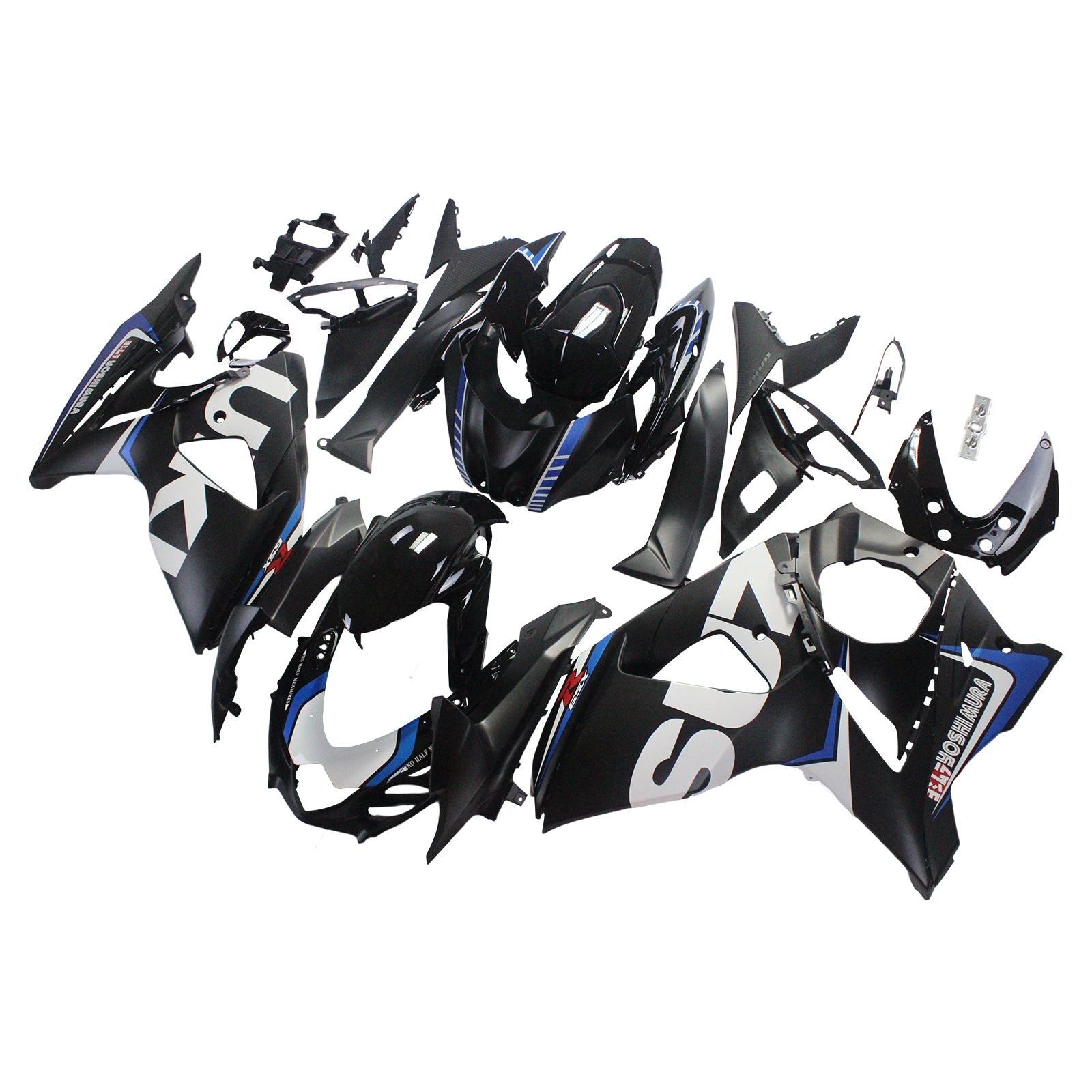 Amotopart 2009-2016 Suzuki GSXR1000 Fairing Matte Black&White Kit