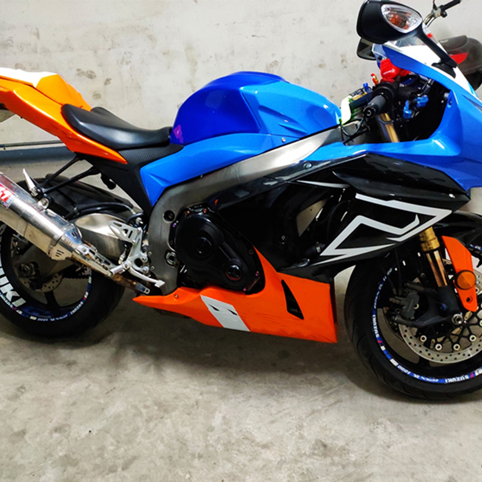 Amotopart 2009-2016 K9 GSXR1000 Suzuki Kit carena blu e arancione