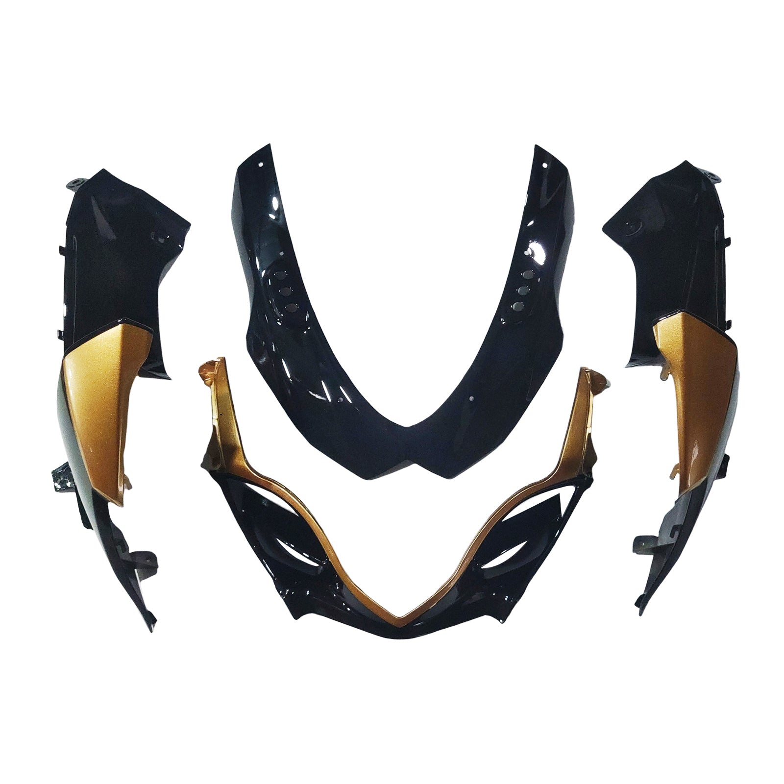 Amotopart 2009-2016 K9 GSXR1000 Suzuki Black with Gold Accents Fairing Kit
