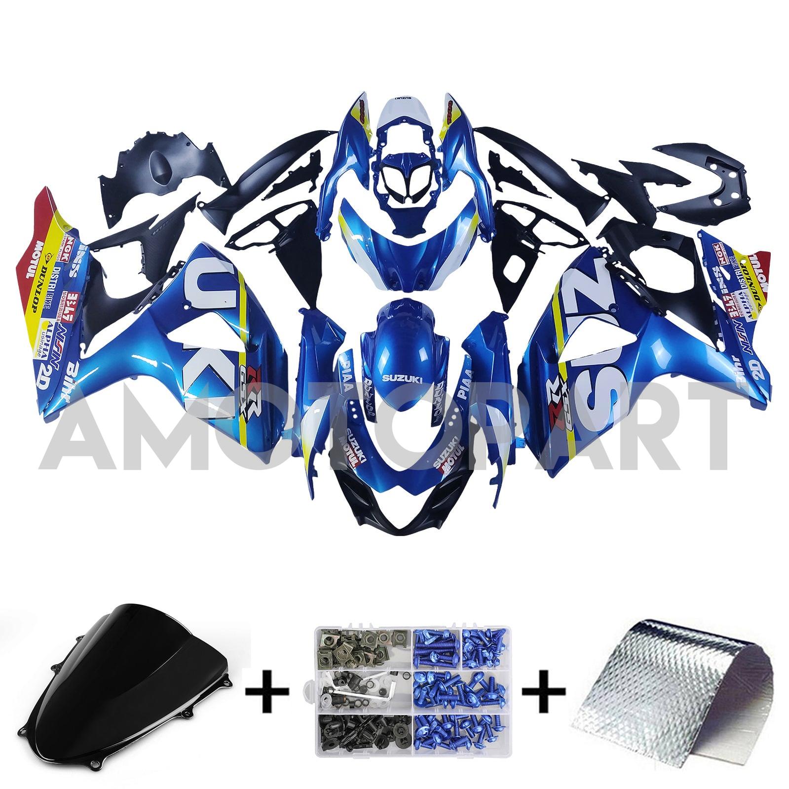 Amotopart 2009-2016 K9 GSXR1000 スズキ ブルー&イエロー Style1 フェアリングキット