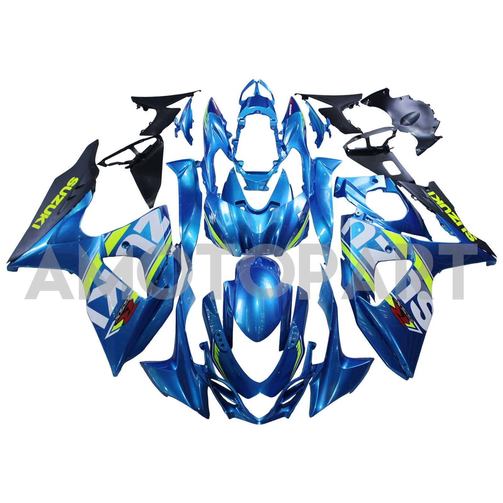 Amotopart 2009-2016 K9 GSXR1000 Suzuki Blue&Yellow Style2 Fairing Kit