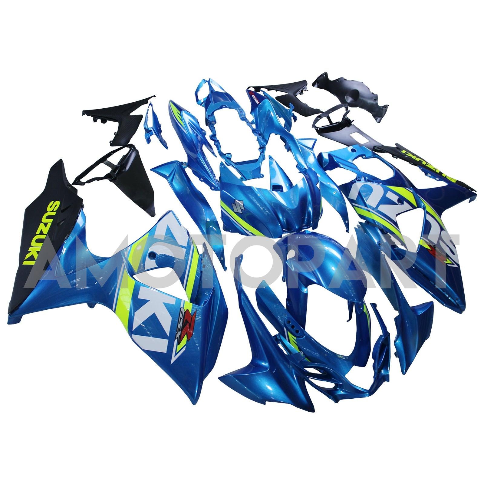 Amotopart 2009-2016 K9 GSXR1000 Suzuki Blue&Yellow Style2 Fairing Kit