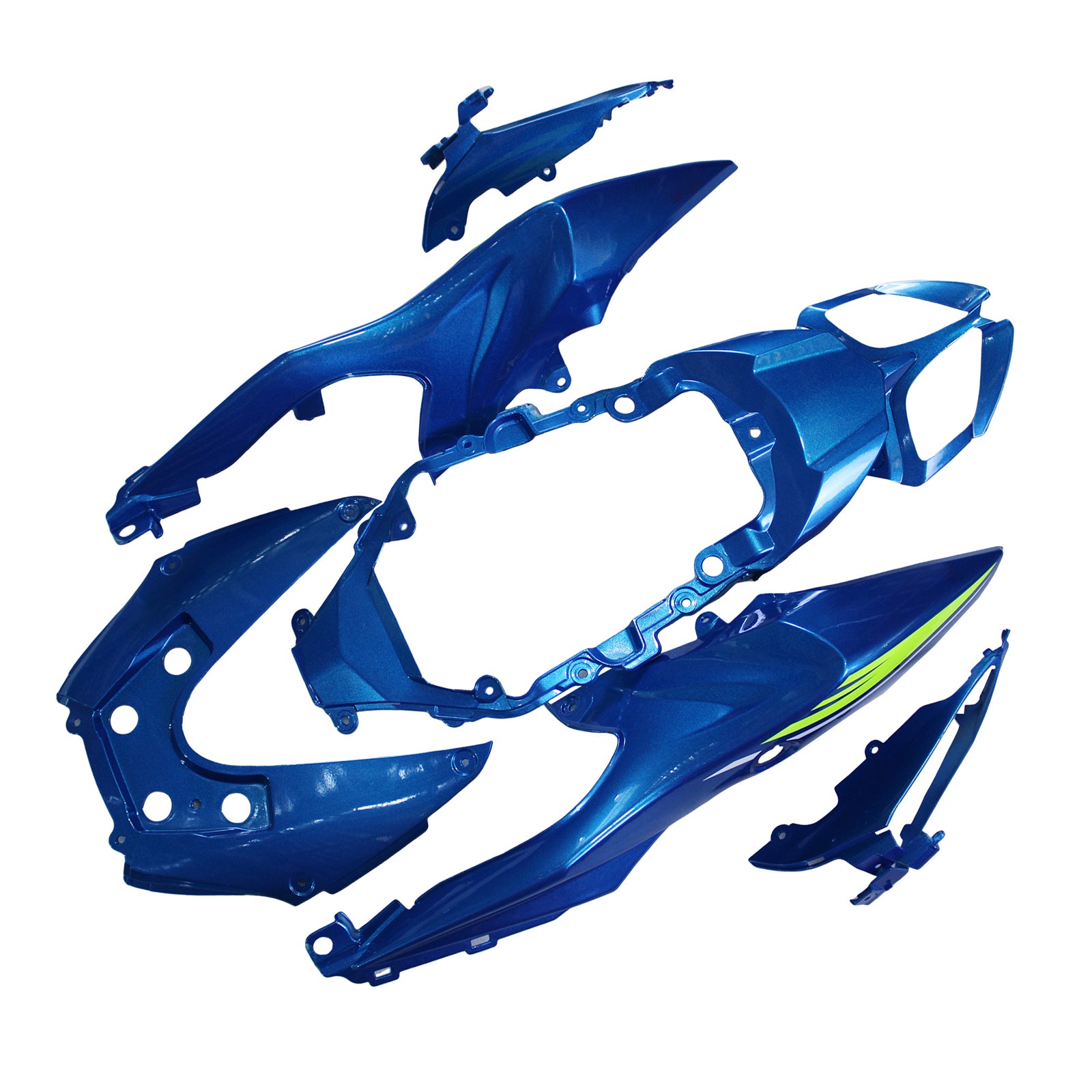 Amotopart 2009-2016 K9 GSXR1000 Suzuki Blue&Yellow Green Style2 Fairing Kit