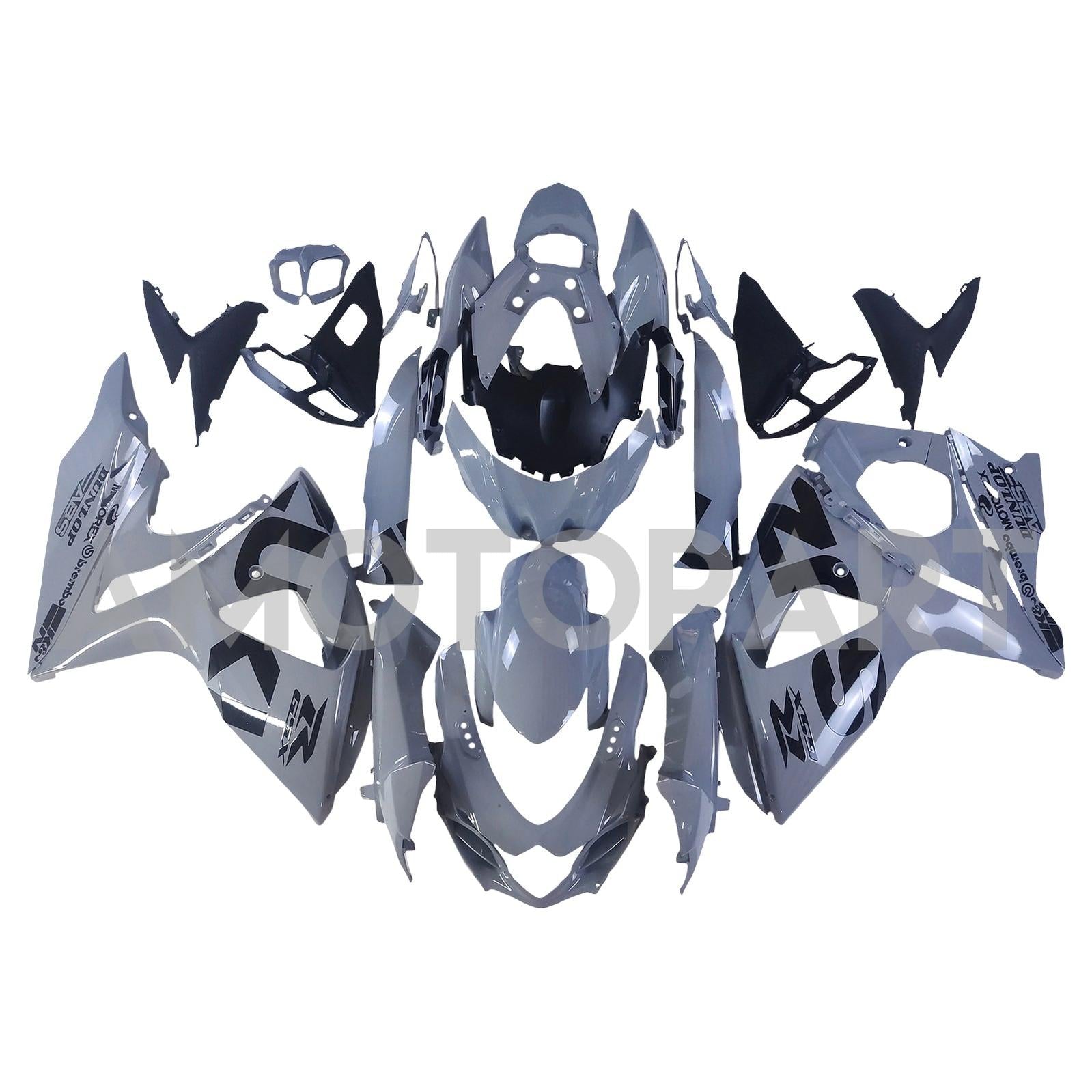 Amotopart 2009-2016 K9 GSXR1000 Suzuki Grey&Black Fairing Kit