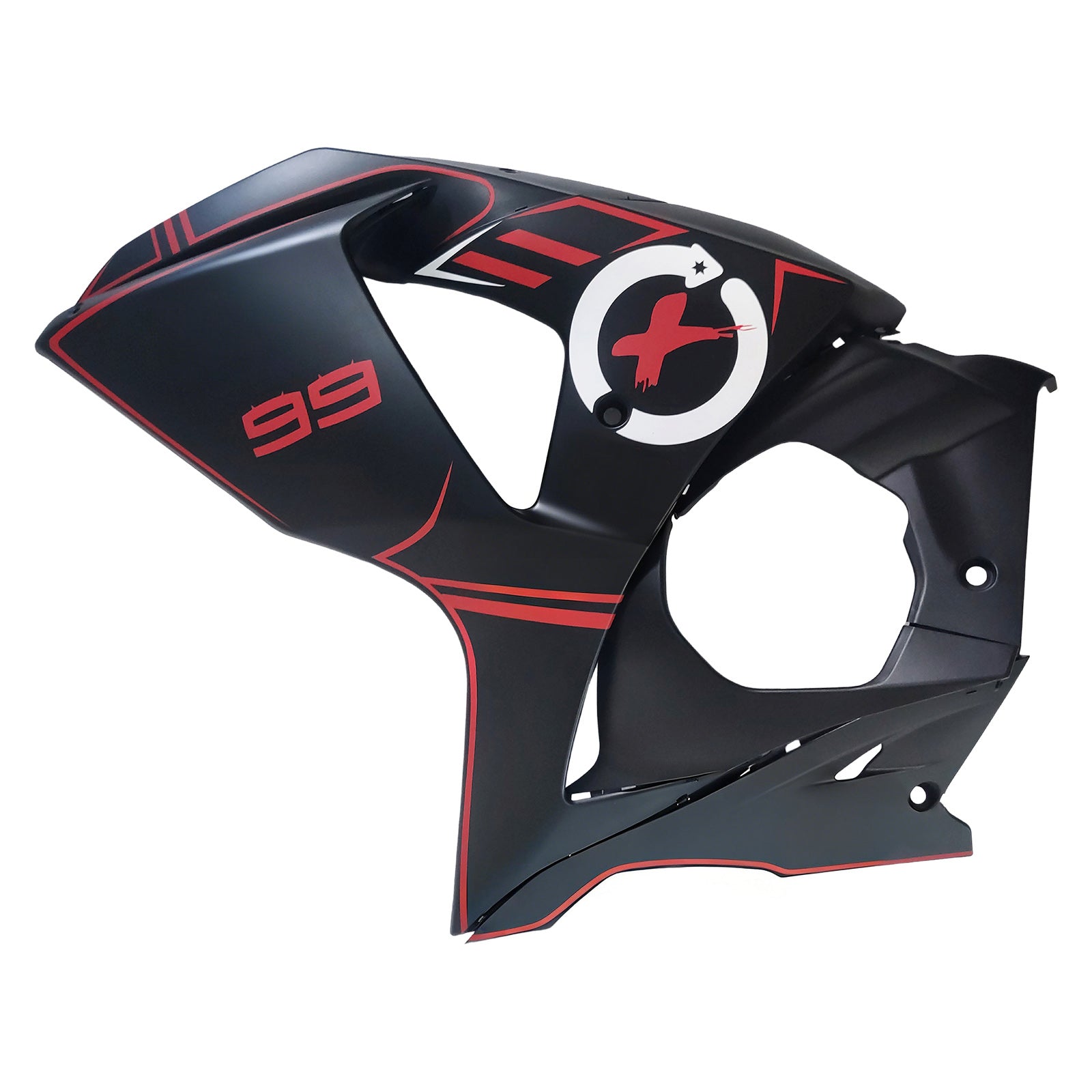 Amotopart 2009-2016 K9 GSXR1000 Suzuki Matte Black with Red Stripe Fairing Kit