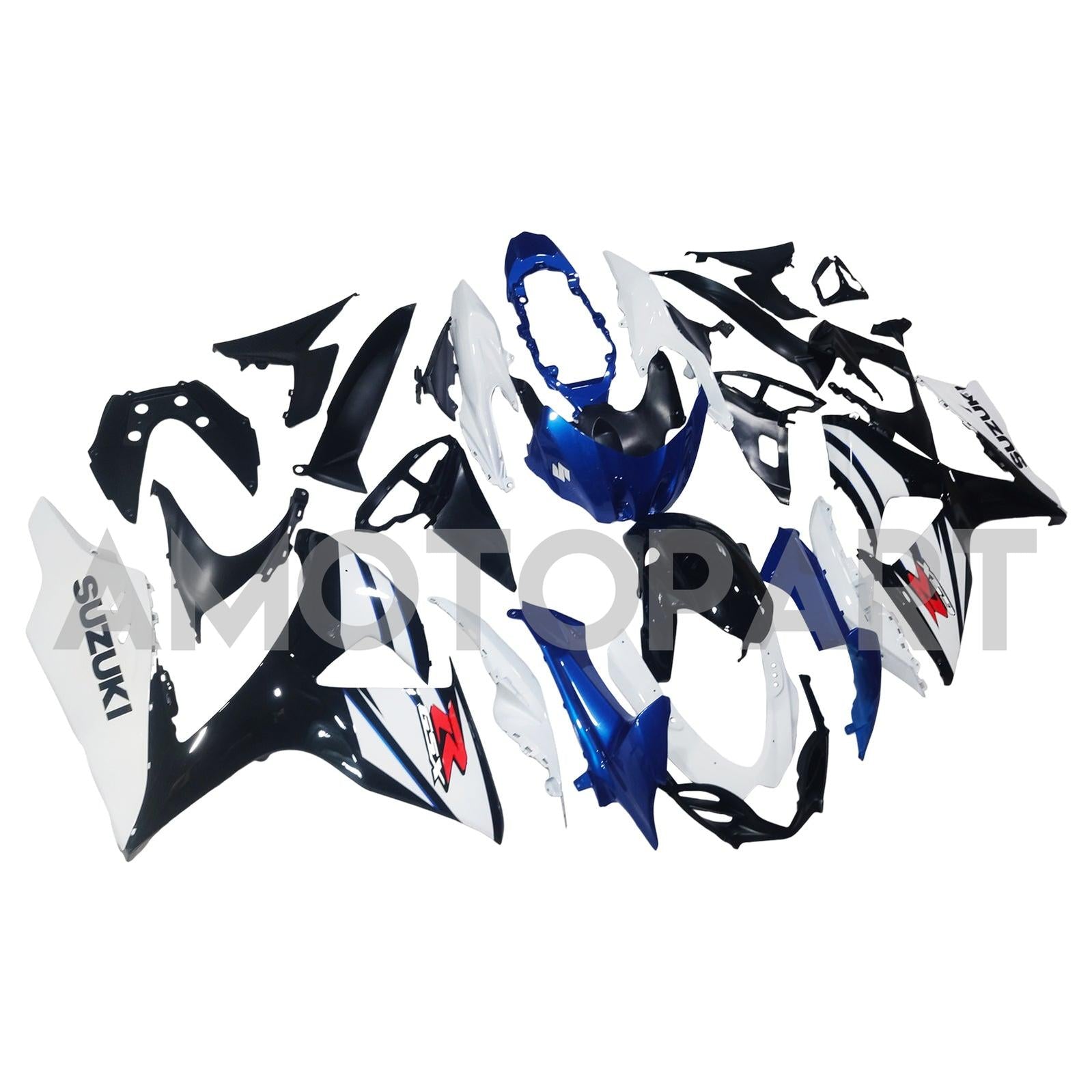 Amotopart 2009-2016 K9 GSXR1000 Suzuki Blue&White Style2 Fairing Kit