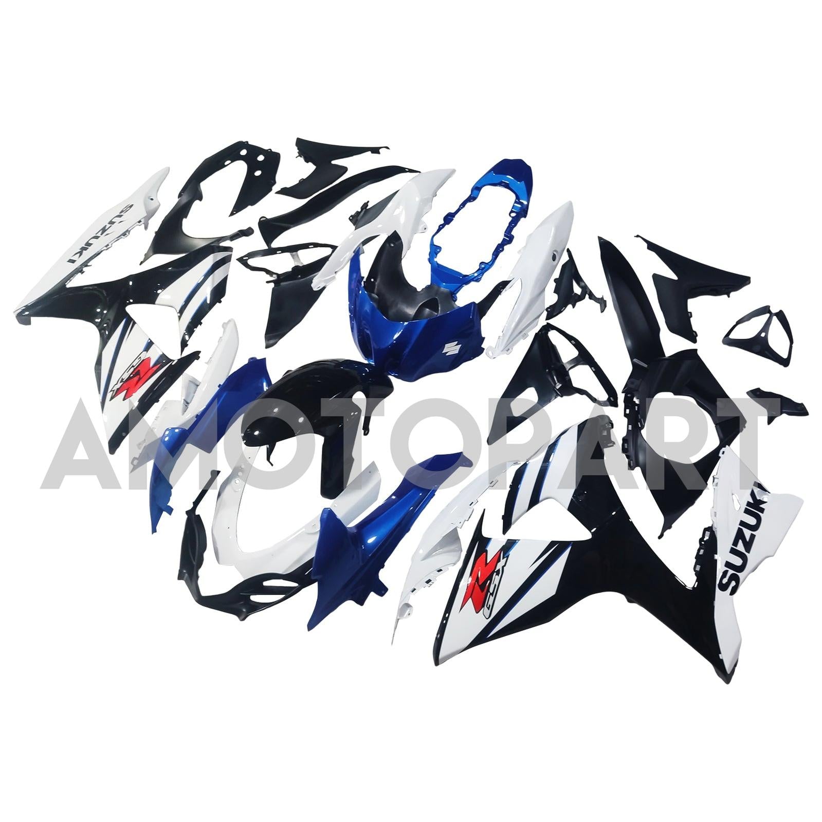 Amotopart 2009-2016 K9 GSXR1000 Suzuki Blue&White Style2 Fairing Kit