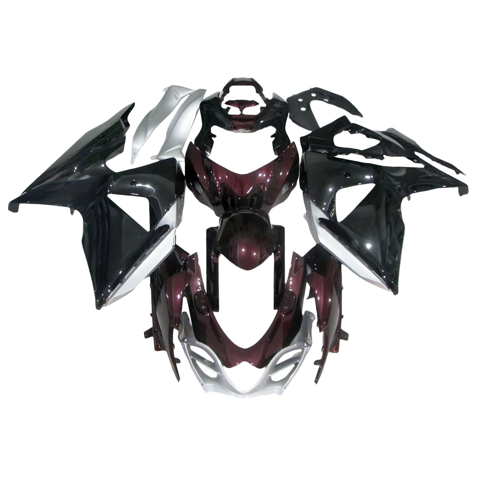Amotopart 2009-2016 K9 GSXR1000 Suzuki Kit carena nero lucido e rosso scuro