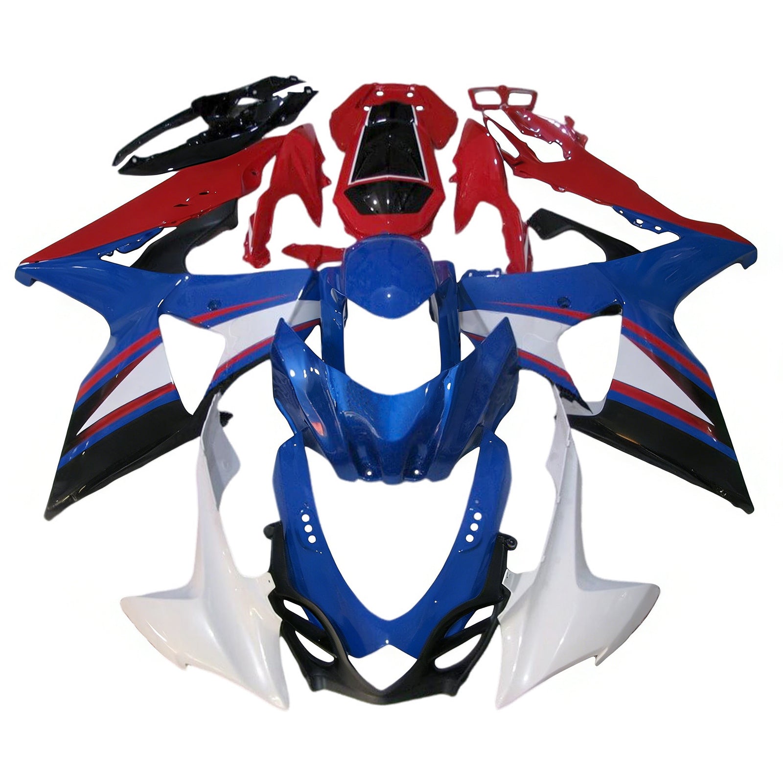 Amotopart 2009-2016 K9 GSXR1000 Suzuki Blue & Red Fairing Kit