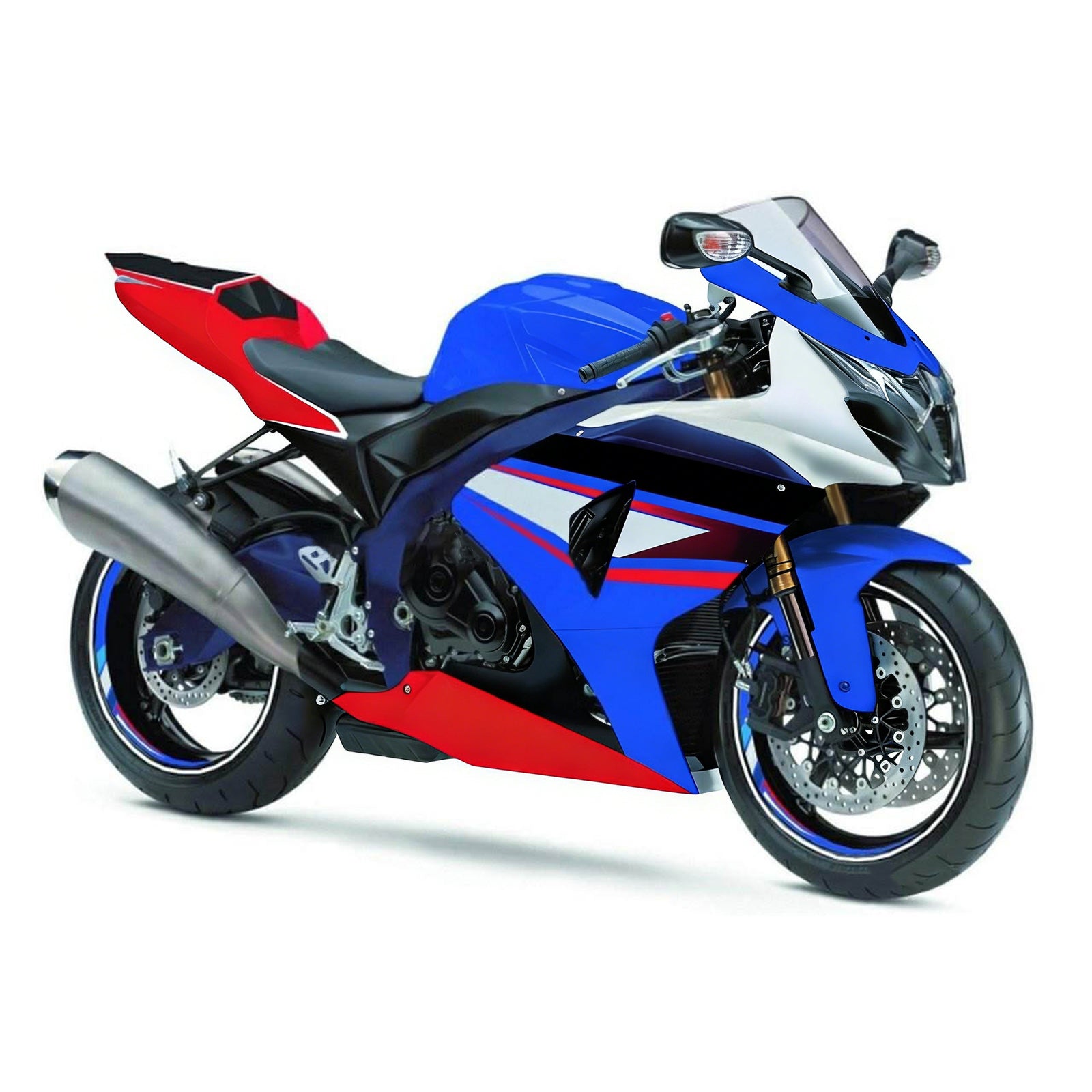 Amotopart 2009-2016 K9 GSXR1000 Suzuki Blue & Red Fairing Kit