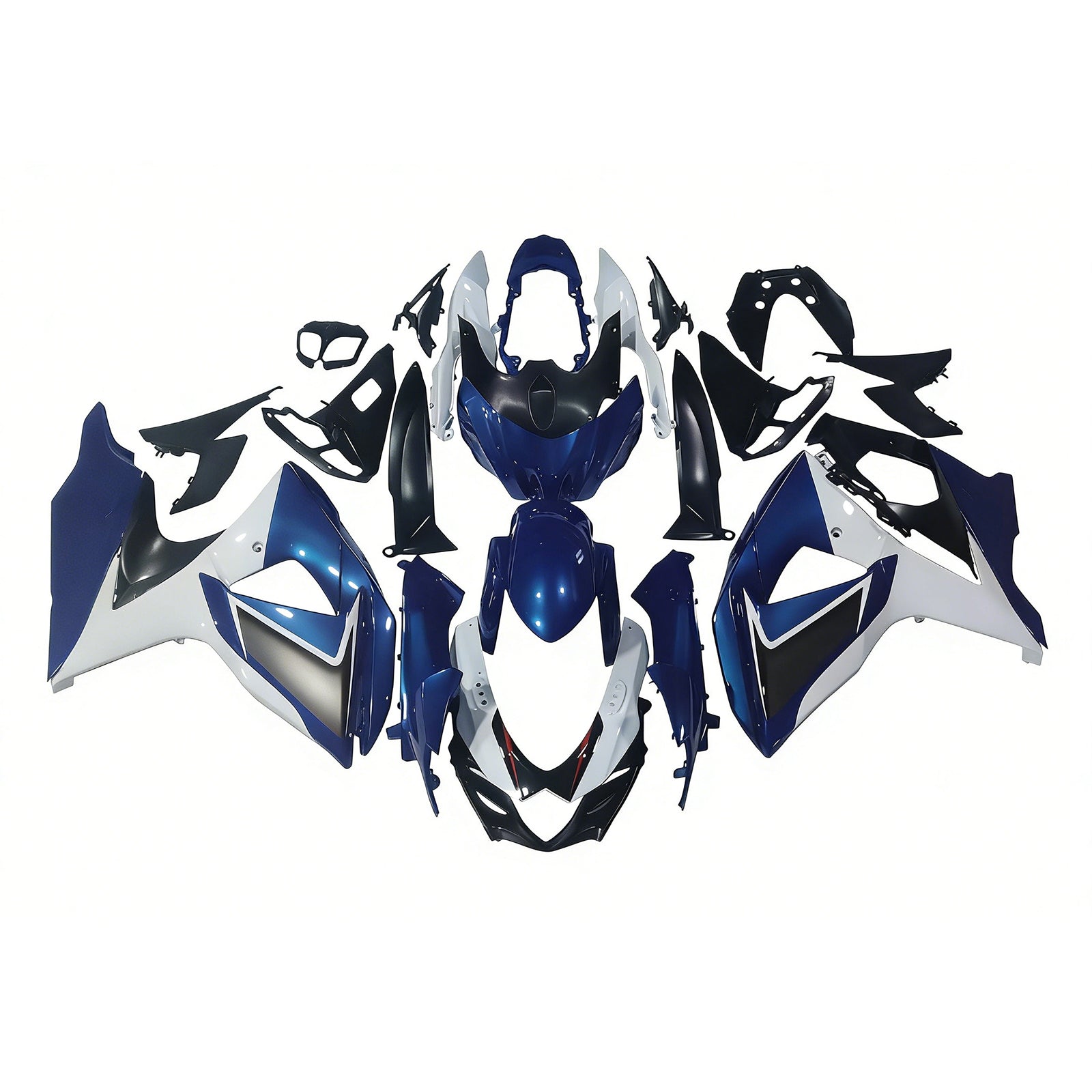 Amotopart 2009-2016 K9 GSXR1000 Suzuki White & Blue Style 5 Fairing Kit