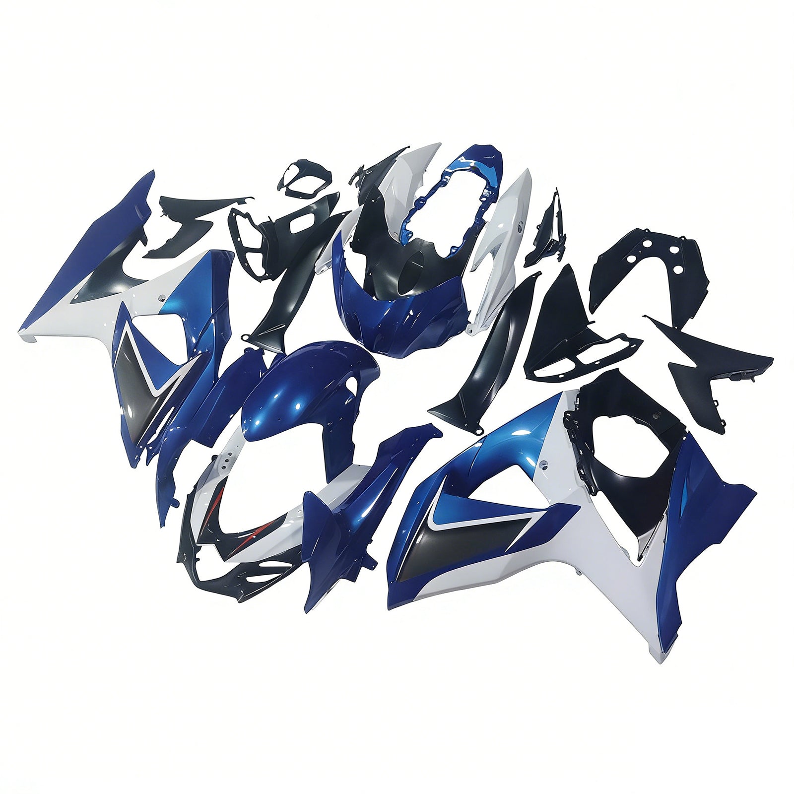 Amotopart 2009-2016 K9 GSXR1000 Suzuki White&Blue Style5 Fairing Kit