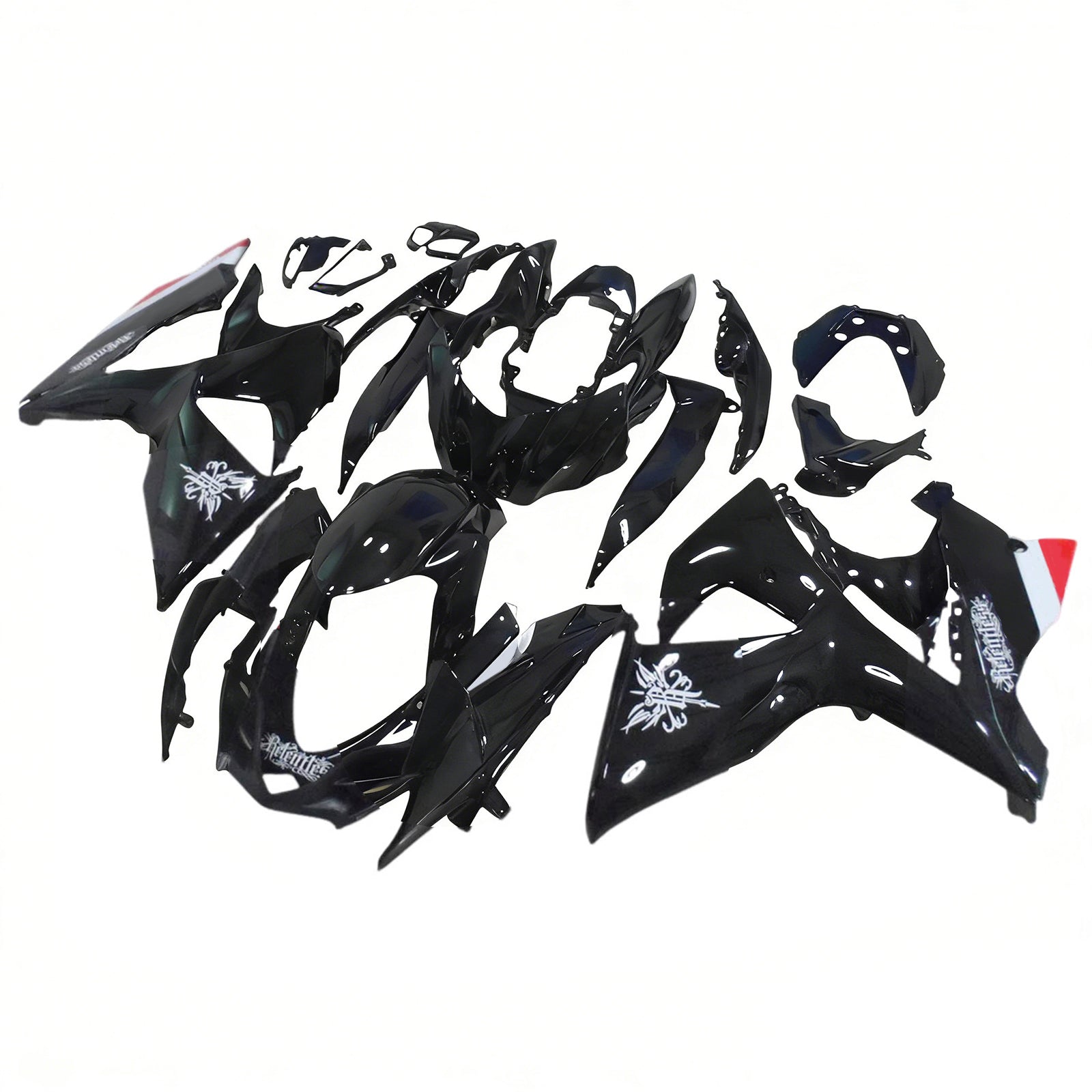 Amotopart 2009-2016 K9 GSXR1000 Suzuki nero con accenti bianchi kit carenatura