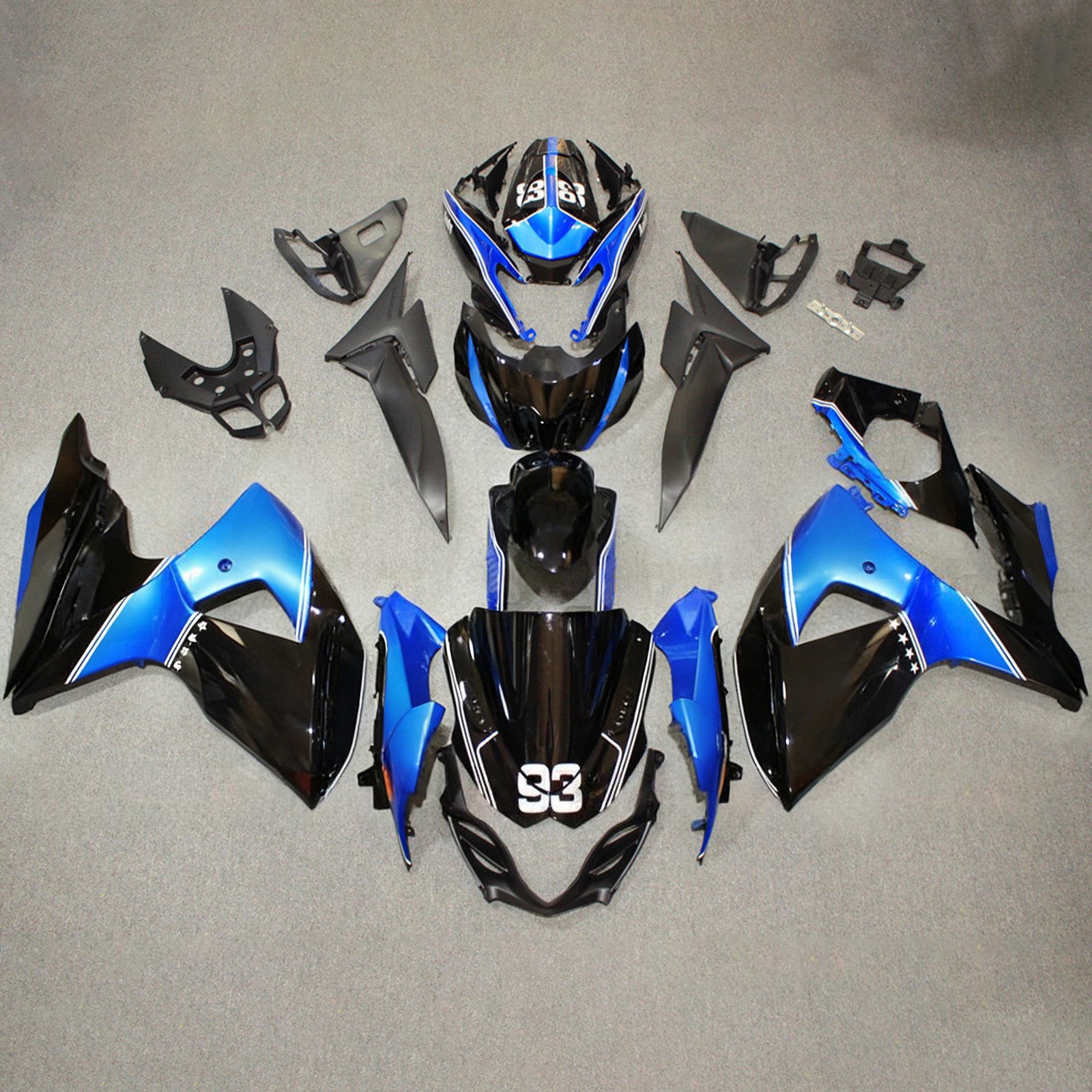 Amotopart 2009-2016 Suzuki GSXR1000 Black Blue White Fairing Kit