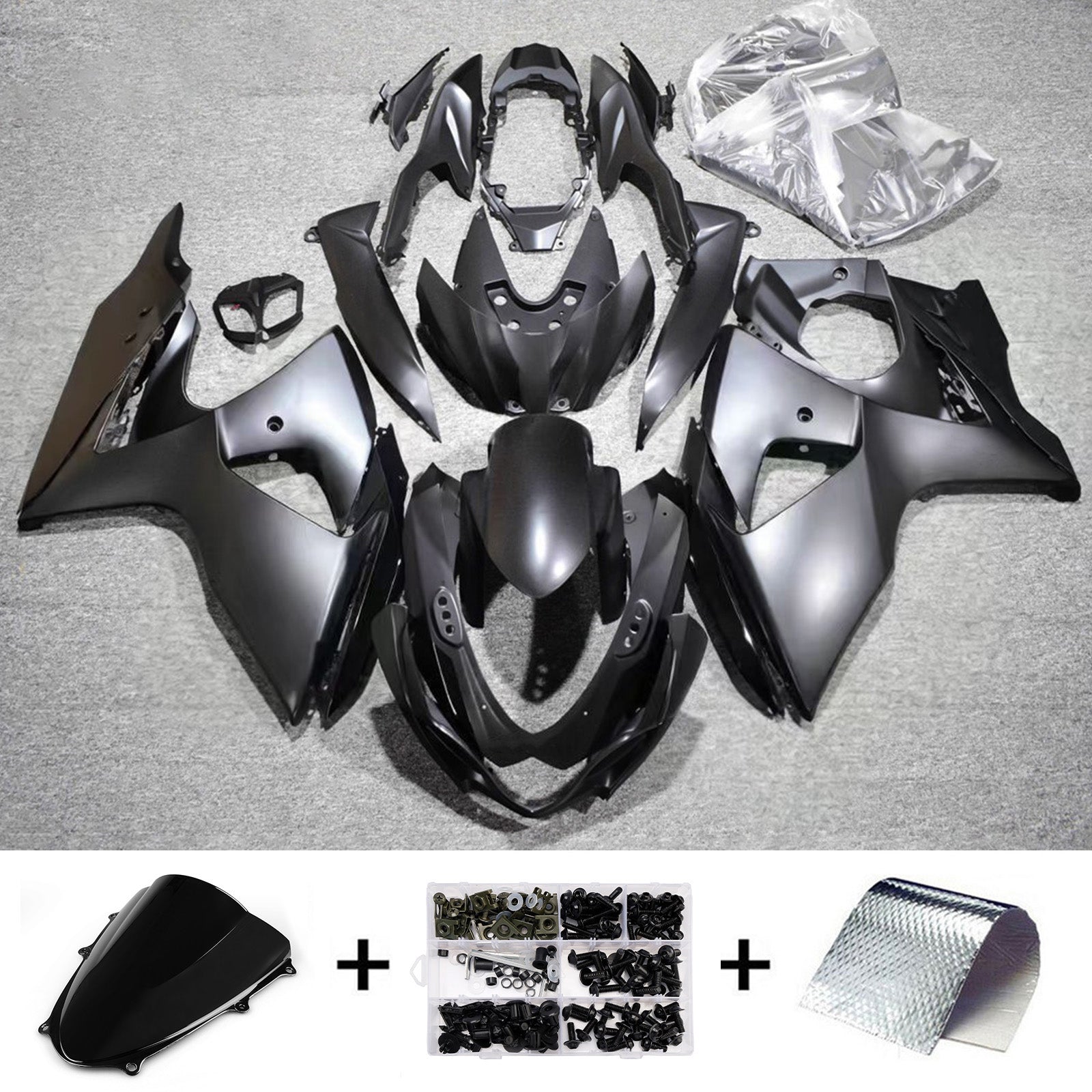 Amotopart 2009-2016 Suzuki GSXR1000 Black Fairing Kit