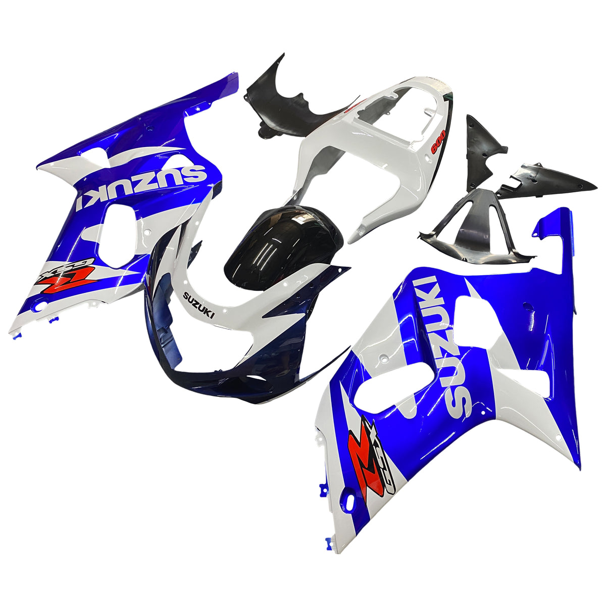 Amotopart Suzuki 01-03 GSXR600 y 00-03 GSXR750 Kit de carenado azul blanco