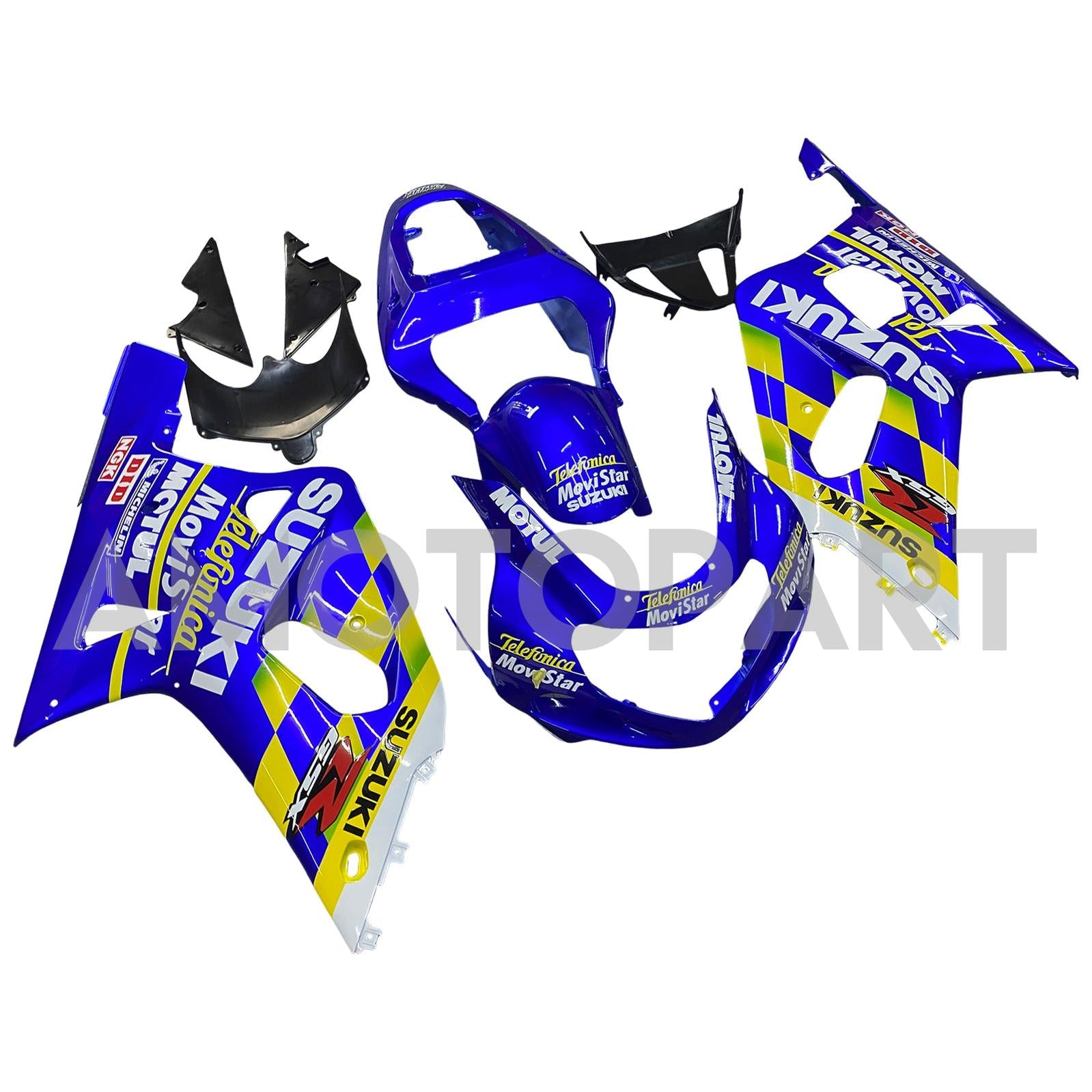 Amotopart Suzuki 01-03 GSXR600 & 00-03 GSXR750 Movistar Racing Blue Fairing Kit