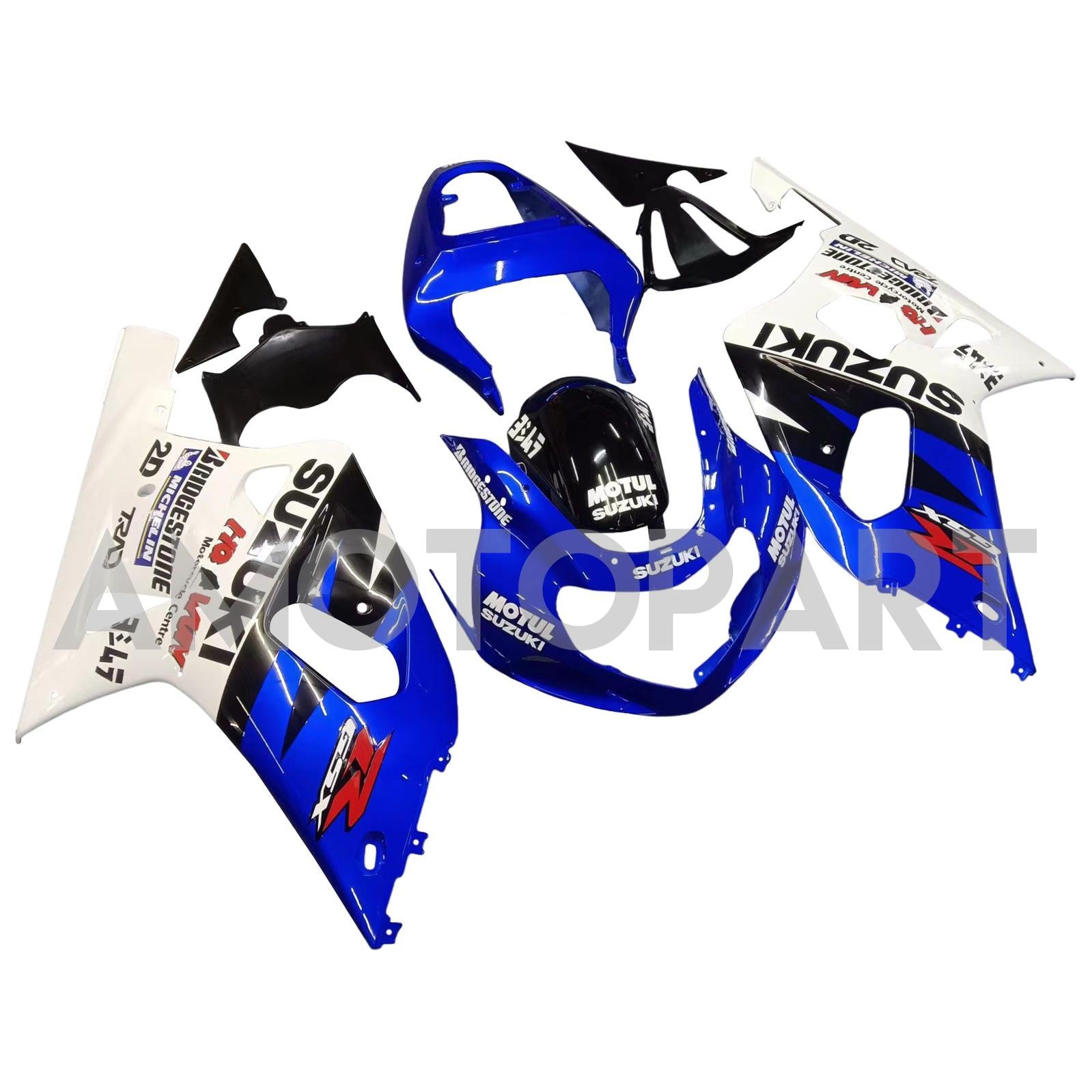 Amotopart Suzuki 01-03 GSXR600 & 00–03 GSXR750 Motul Racing Blaues Verkleidungskit